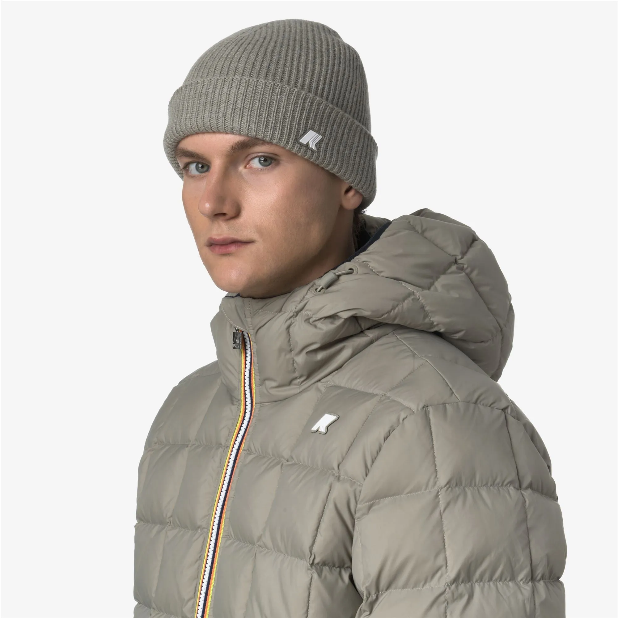 BRICE CARDIGAN STITCH WOOL - Headwear - Hat - Unisex - Green Oak Melange sold by K-Way product image thumbnail 2