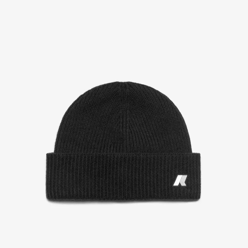 BRICE CARDIGAN STITCH WOOL - Headwear - Hat - Unisex - Black Pure Melange made by K-Way