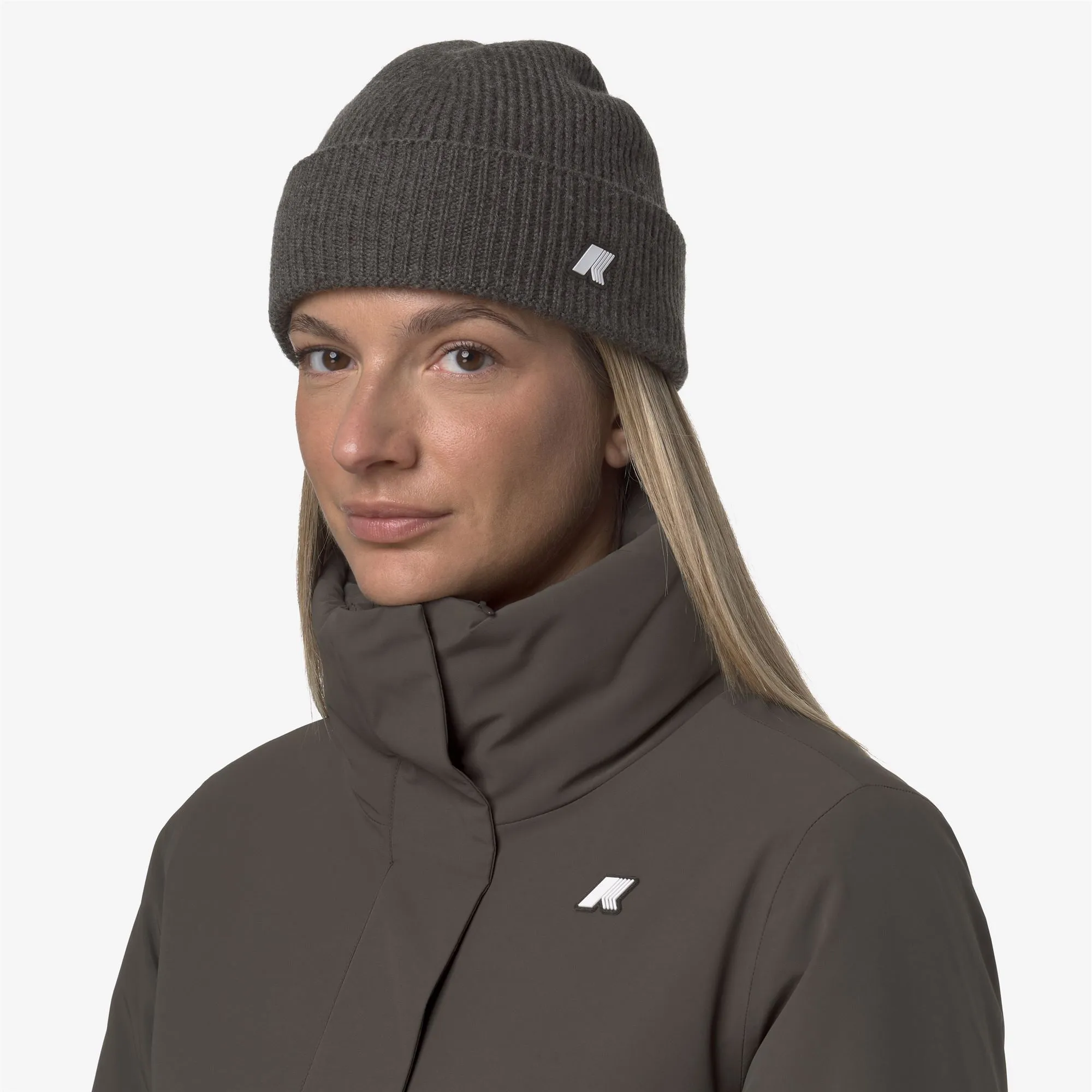 BRICE CARDIGAN STITCH WOOL - Headwear - Hat - Unisex - Black Olive Mel sold by K-Way product image thumbnail 2