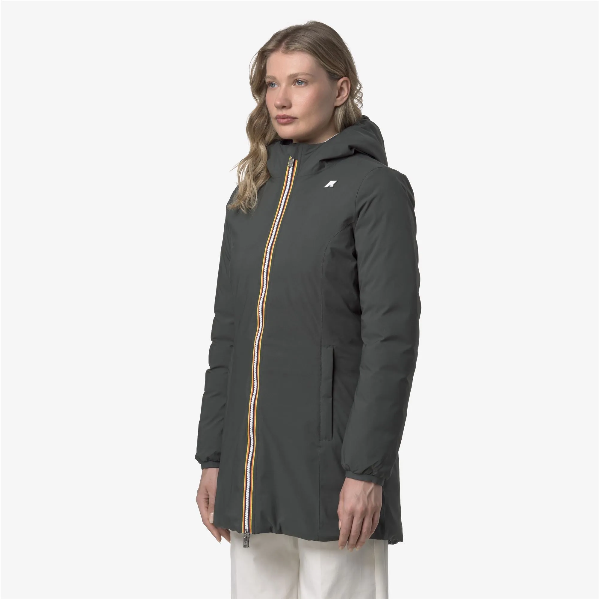 DENISE ST THERMO DOUBLE - Jackets - 3/4 Length - Woman - GREEN BLACKISH -Black Pure sold by K-Way product image thumbnail 5