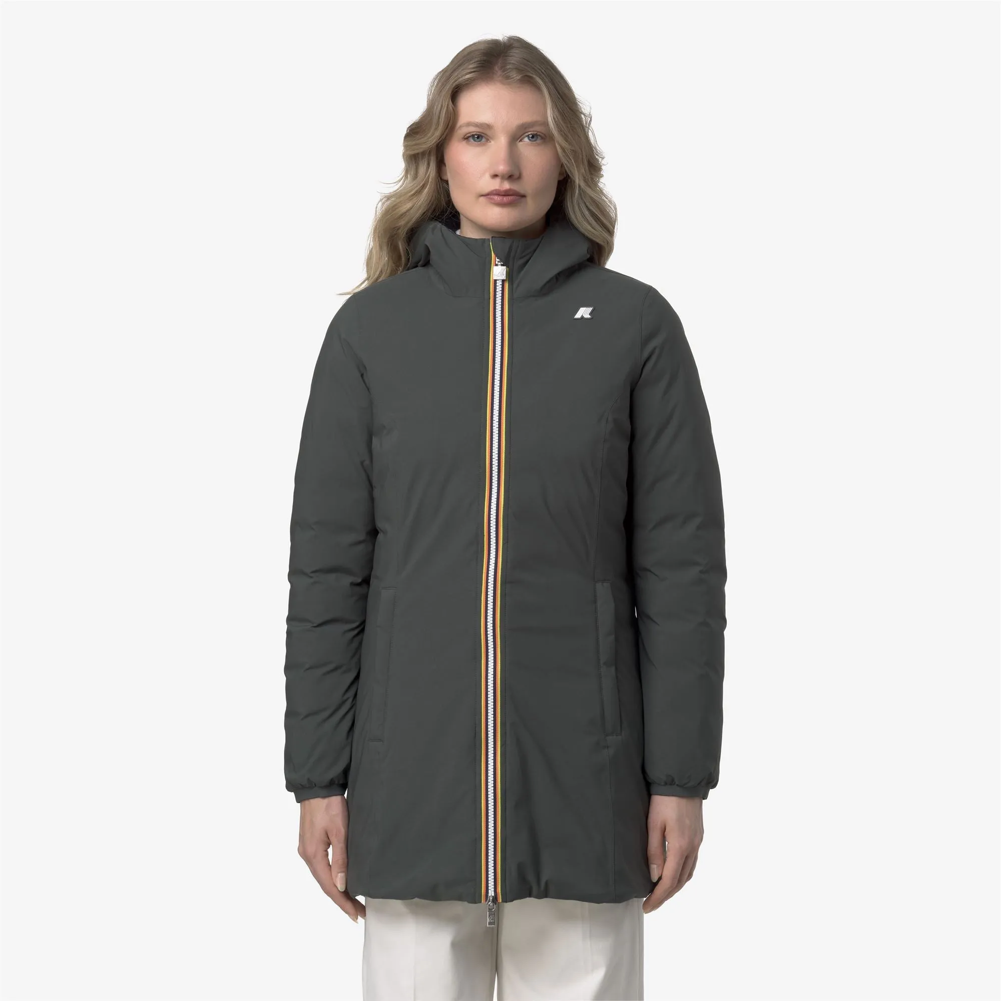 DENISE ST THERMO DOUBLE - Jackets - 3/4 Length - Woman - GREEN BLACKISH -Black Pure sold by K-Way product image thumbnail 4