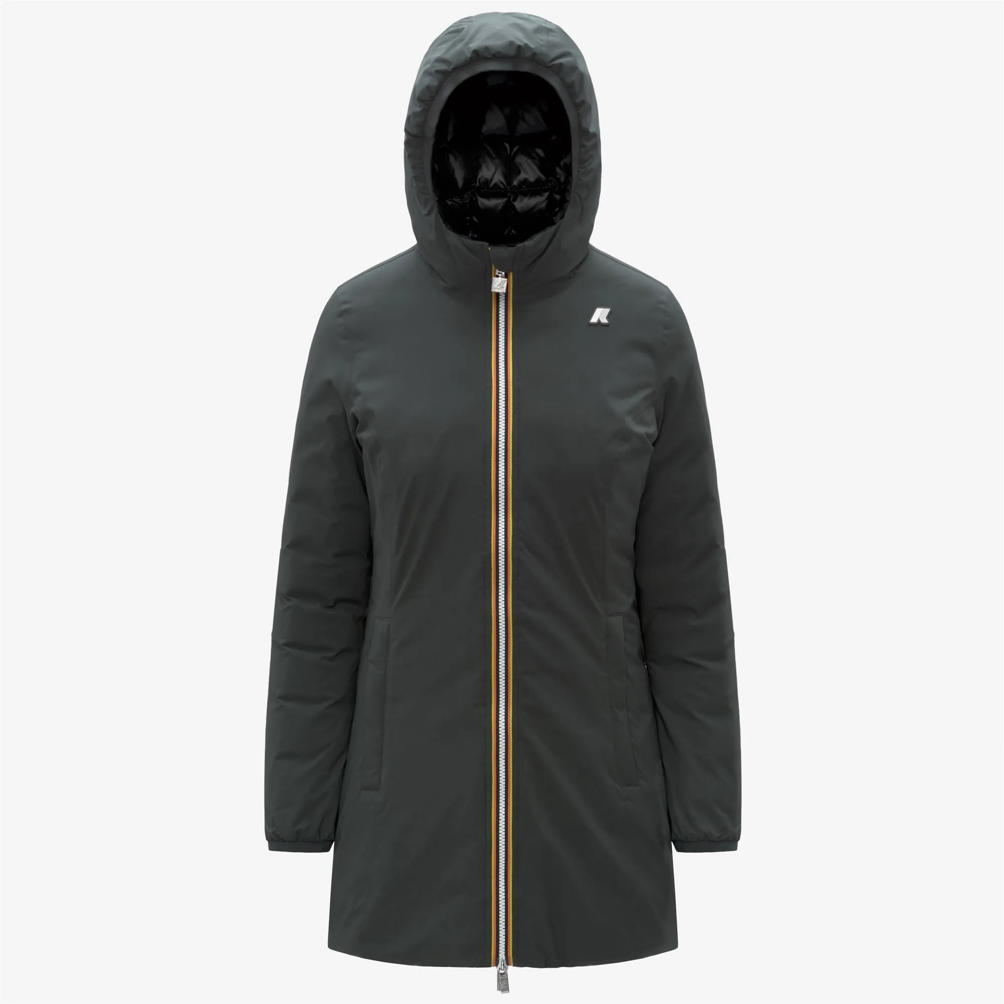 DENISE ST THERMO DOUBLE - Jackets - 3/4 Length - Woman - GREEN BLACKISH -Black Pure sold by K-Way