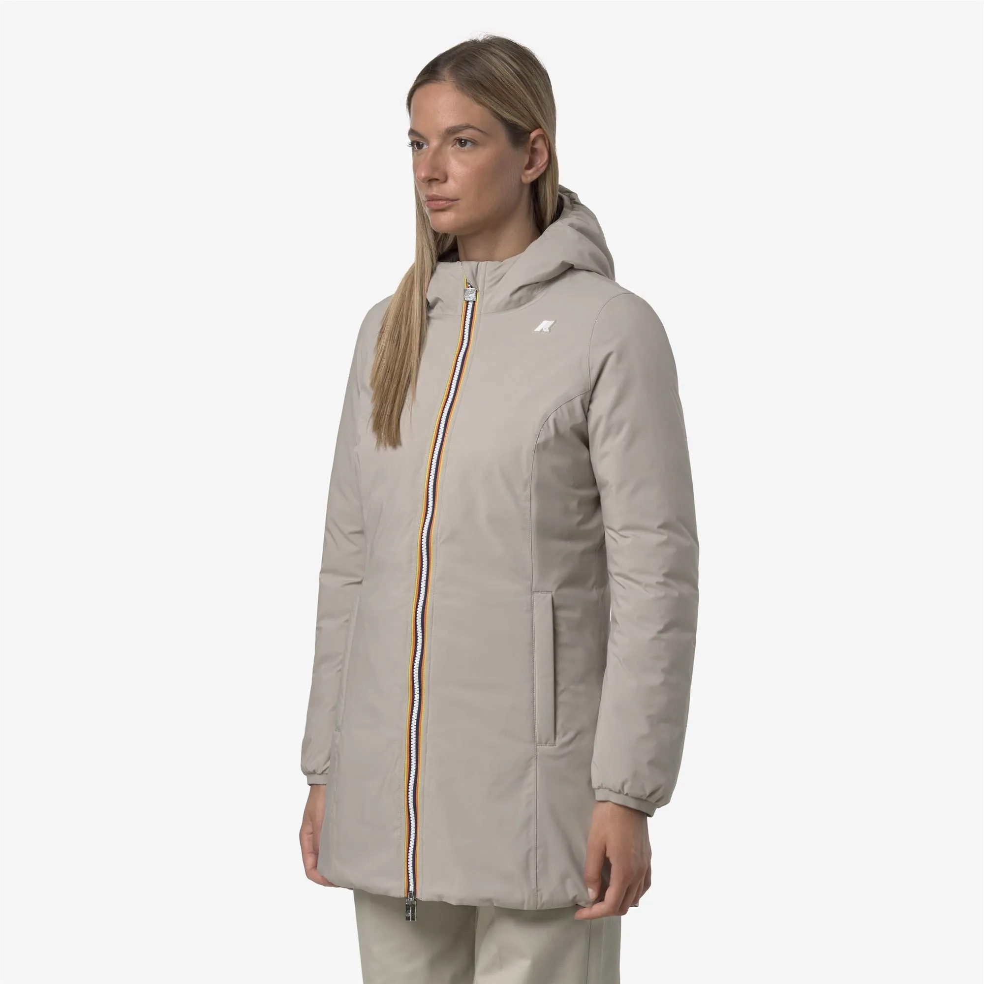 DENISE ST THERMO DOUBLE - Jackets - 3/4 Length - Woman - Beige Cashmere-Black Olive sold by K-Way product image thumbnail 5