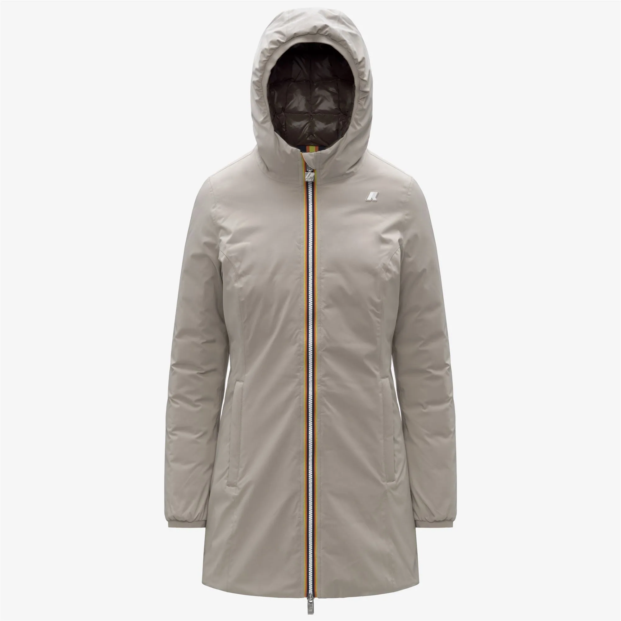 DENISE ST THERMO DOUBLE - Jackets - 3/4 Length - Woman - Beige Cashmere-Black Olive sold by K-Way