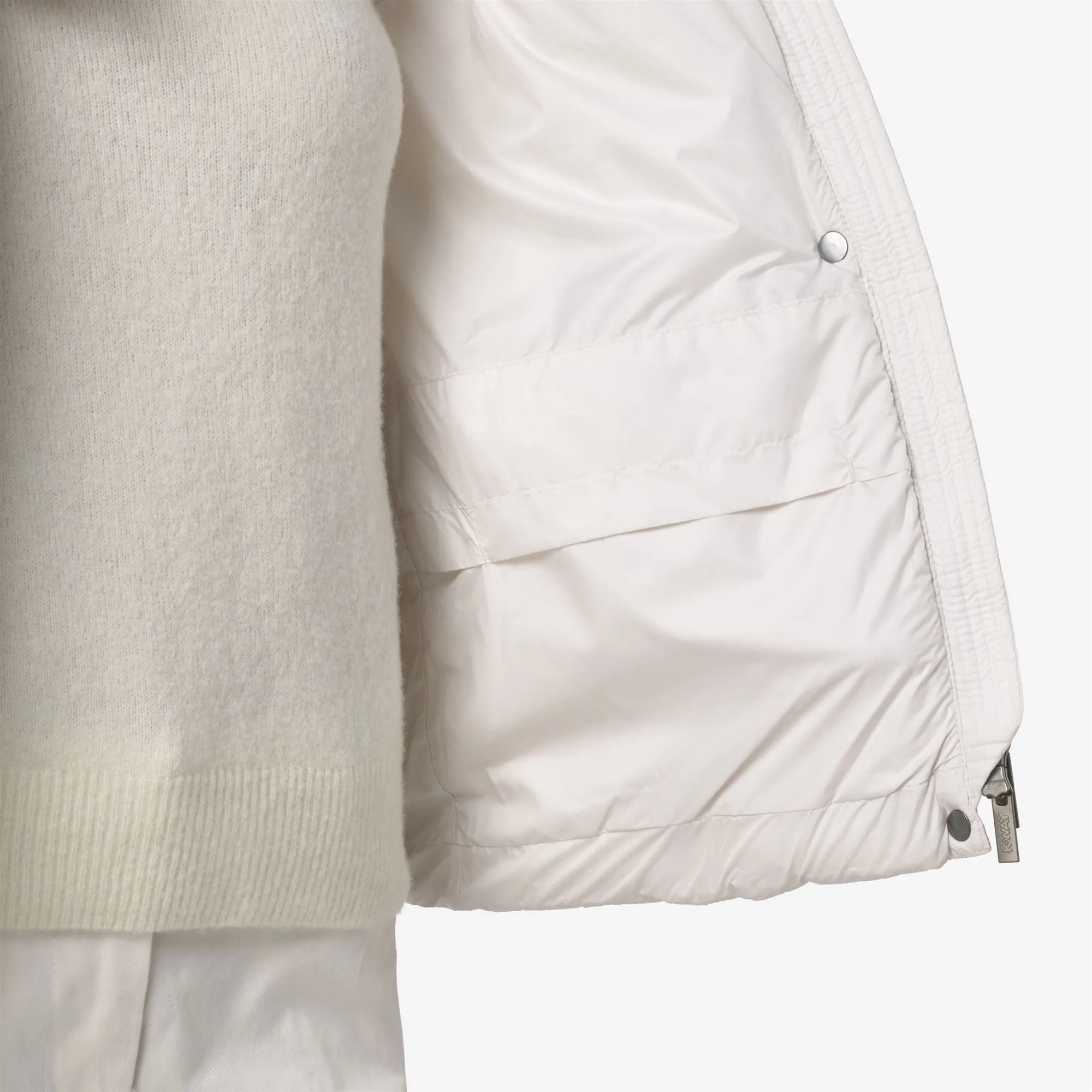 LETHILLE THERMO MICROFIBER - Jackets - Short - Woman - White Gardenia Combo-White Gardenia sold by K-Way product image thumbnail 2