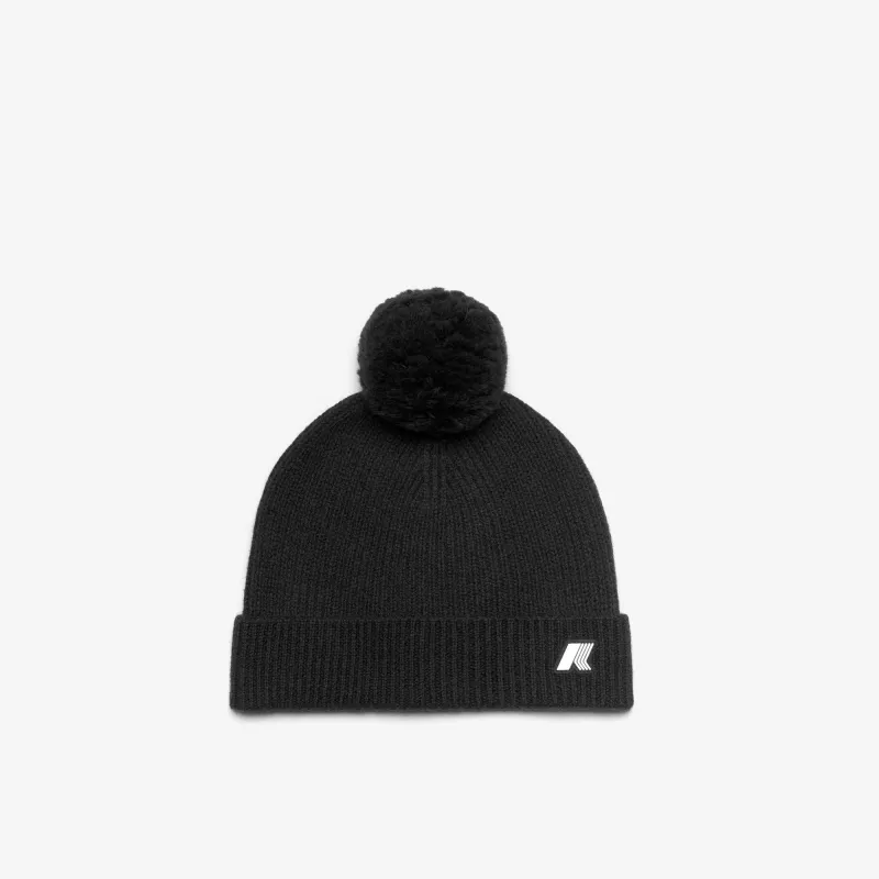 VINCIENNE CARDIGAN STITCH WOOL - Headwear - Hat - Unisex - Black Pure Melange made by K-Way