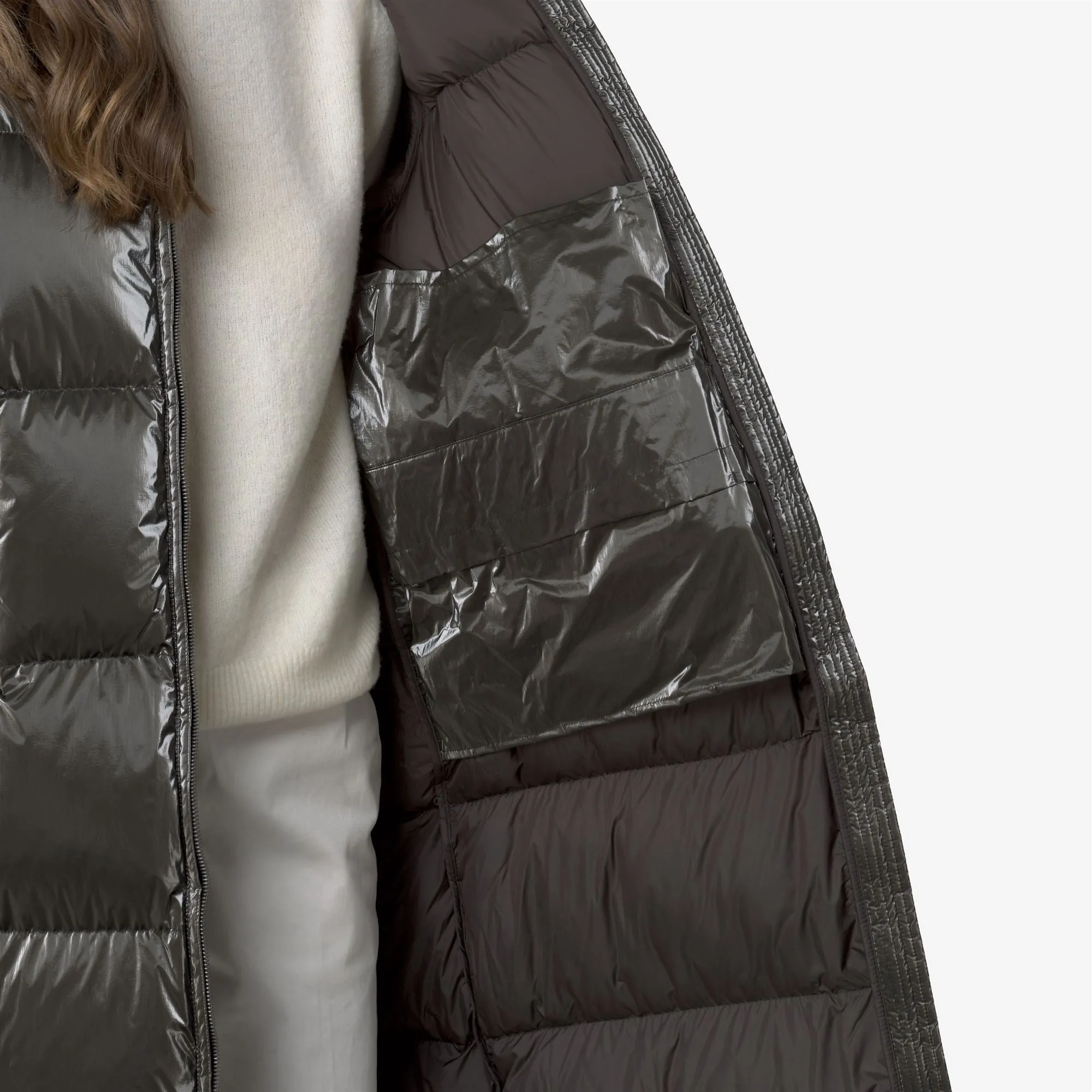 RUENNE THERMO PEARLY - Jackets - Long - WOMAN - Black Olive Combo sold by K-Way product image thumbnail 2