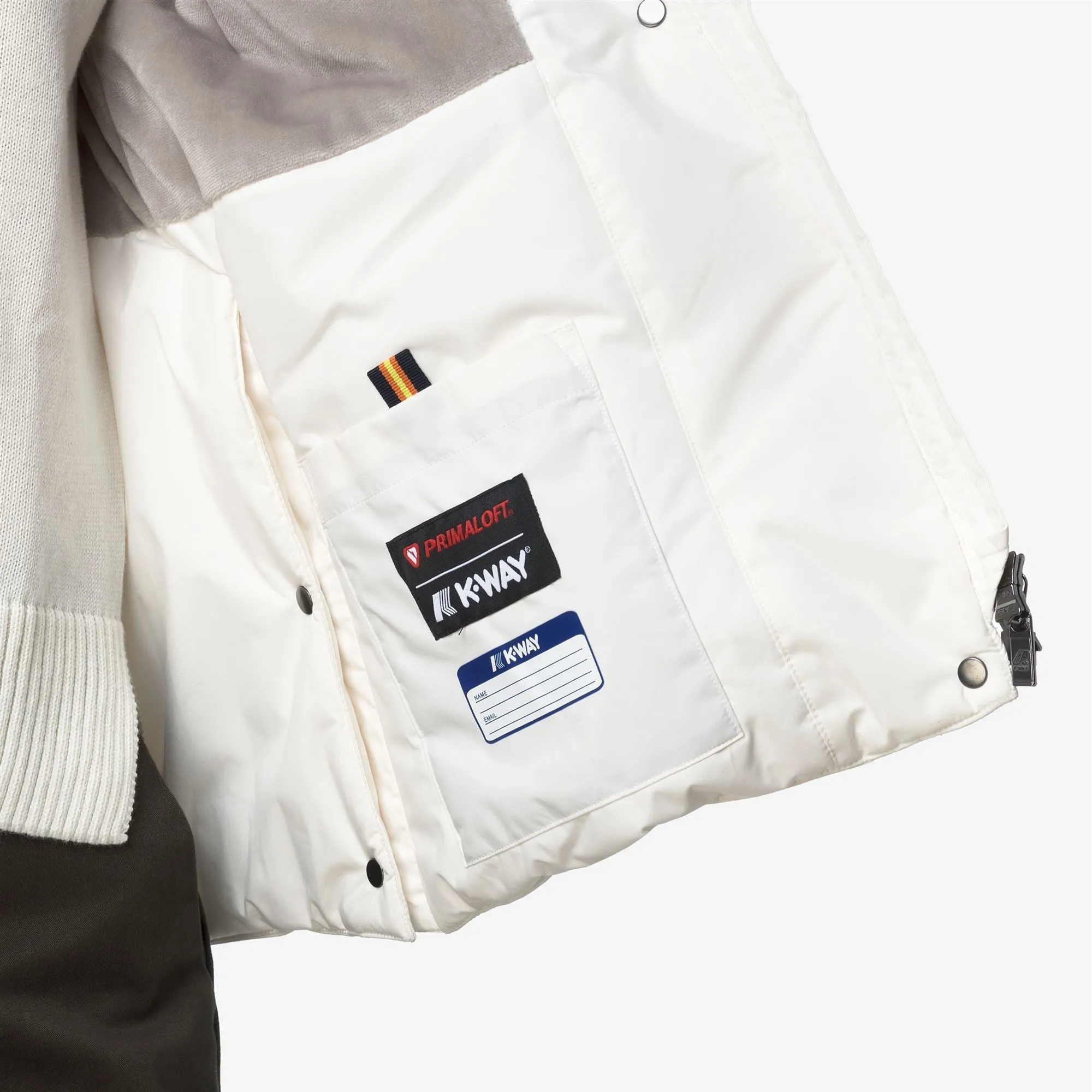 MARLETTE SOFT TOUCH MARMOTTA - Jackets - Short - Woman - White Gardenia-Grey Goat sold by K-Way product image thumbnail 3