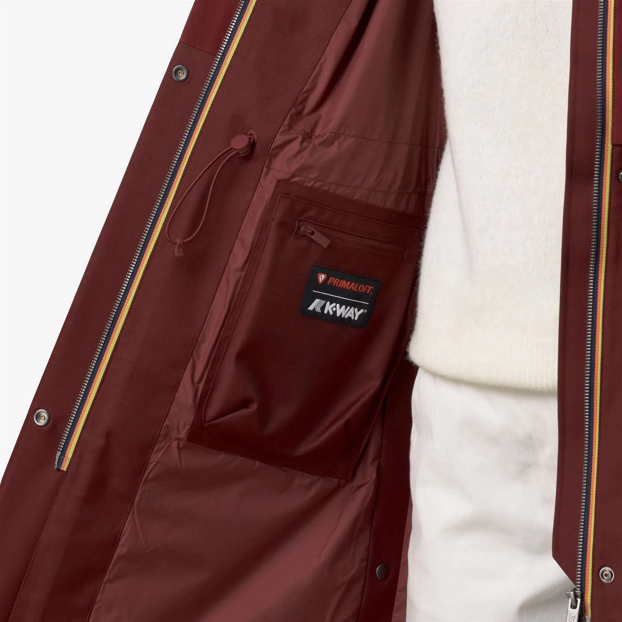 ELLA WOOL NYLON MIX - Jackets - Long - Woman - Red Syrah Combo-Red Syrah sold by K-Way product image thumbnail 3