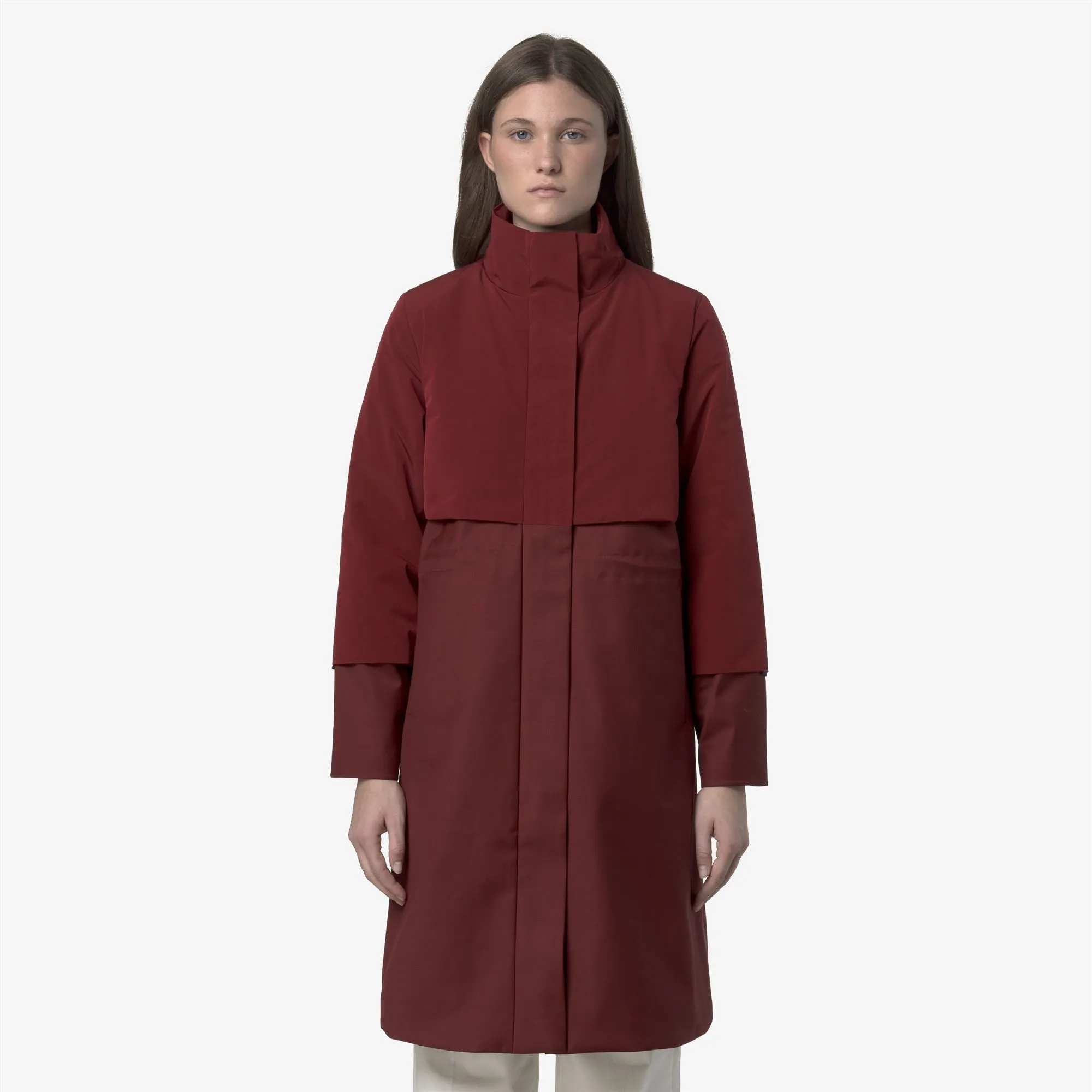 ELLA WOOL NYLON MIX - Jackets - Long - Woman - Red Syrah Combo-Red Syrah sold by K-Way product image thumbnail 4