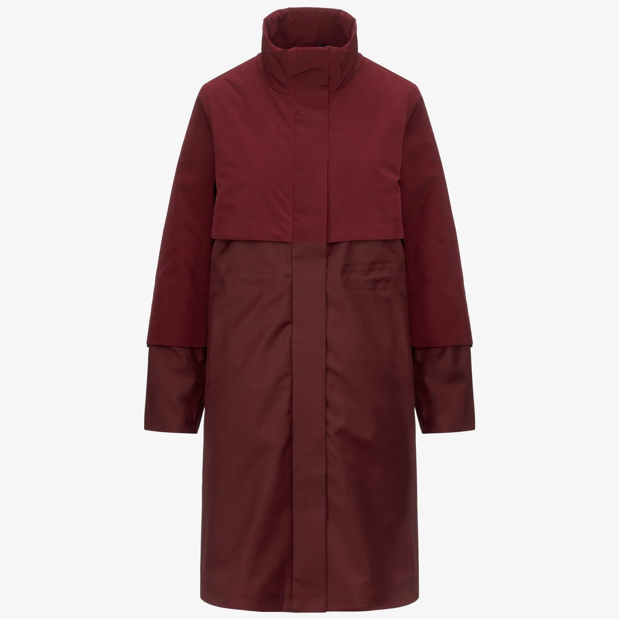 ELLA WOOL NYLON MIX - Jackets - Long - Woman - Red Syrah Combo-Red Syrah sold by K-Way