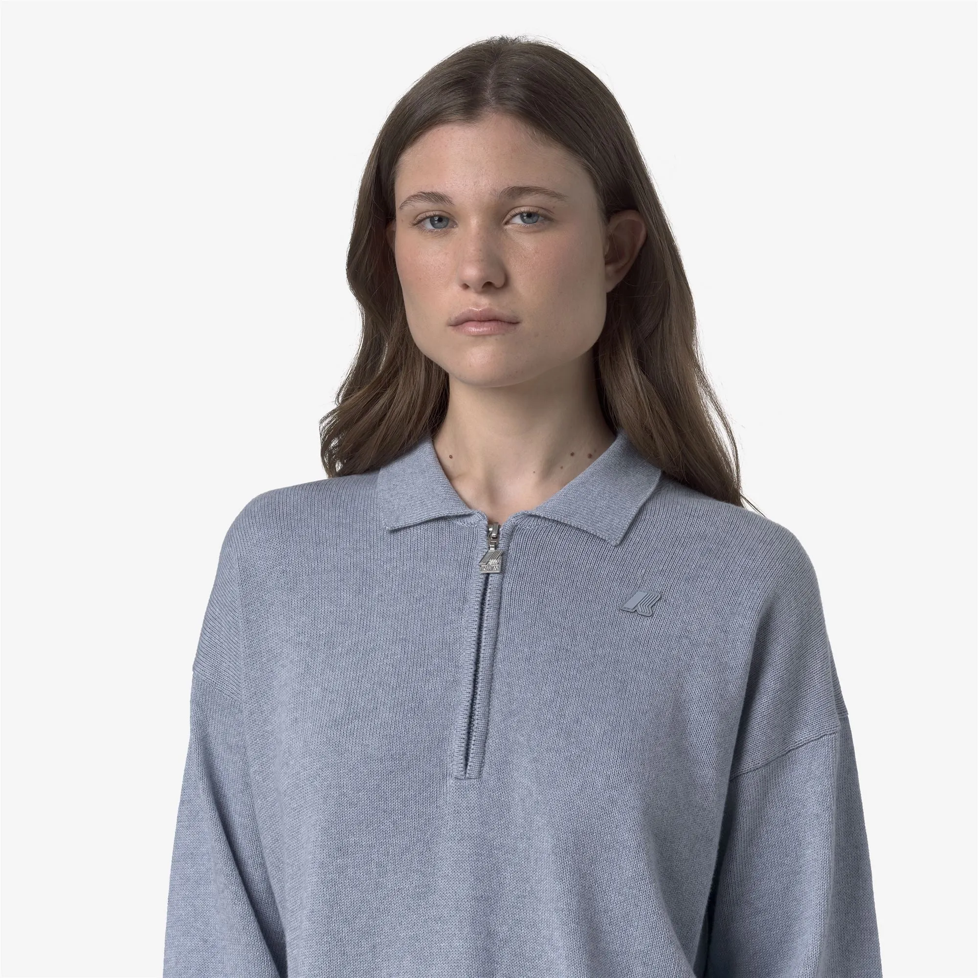 GRAMARNIER COTTON CASHMERE AF - Knitwear - Pull Over - Woman - Azure Mel-AZURE BLIZZARD sold by K-Way product image thumbnail 2