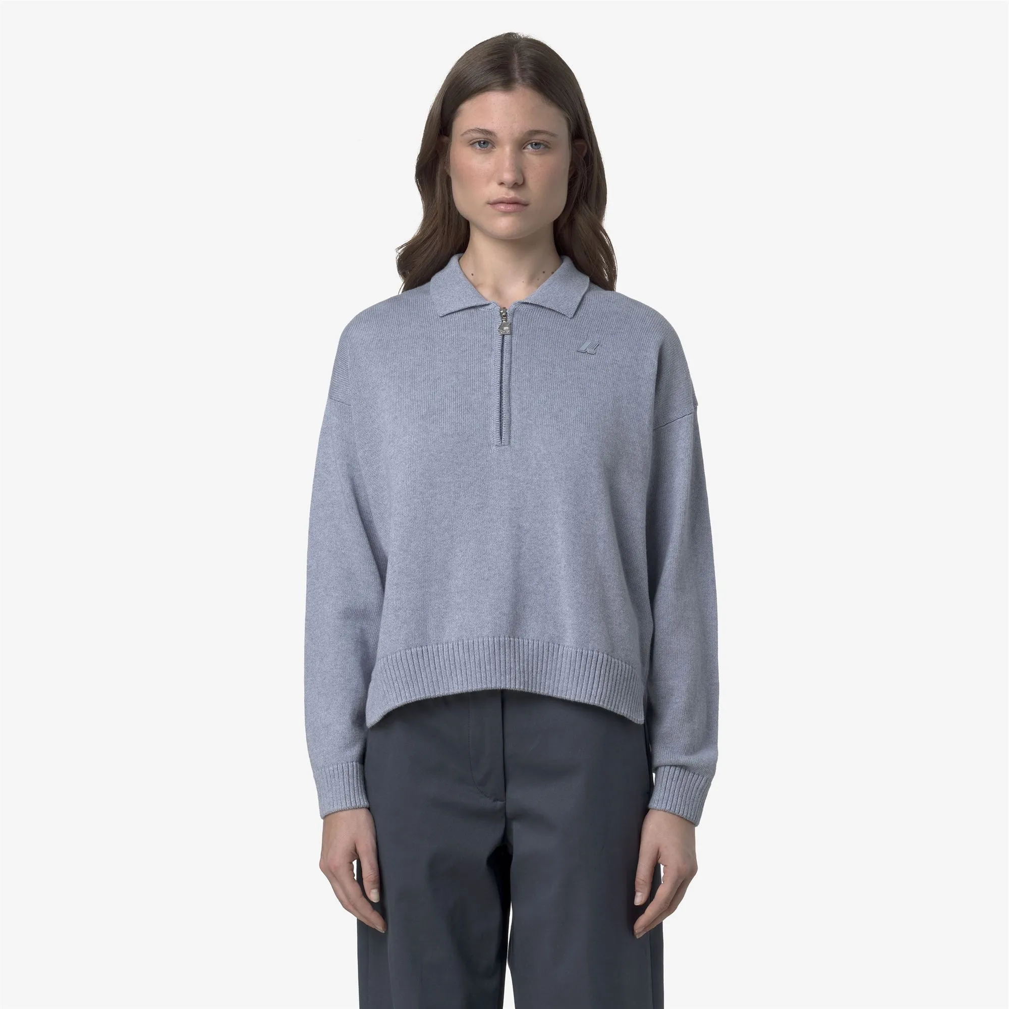 GRAMARNIER COTTON CASHMERE AF - Knitwear - Pull Over - Woman - Azure Mel-AZURE BLIZZARD sold by K-Way product image thumbnail 3