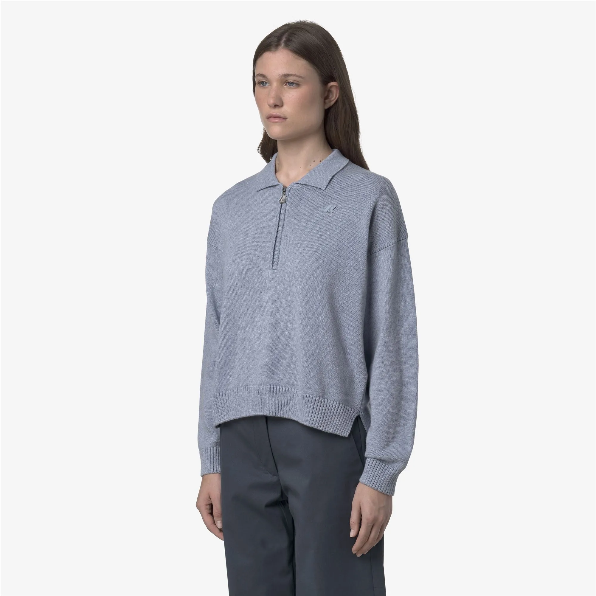 GRAMARNIER COTTON CASHMERE AF - Knitwear - Pull Over - Woman - Azure Mel-AZURE BLIZZARD sold by K-Way product image thumbnail 4
