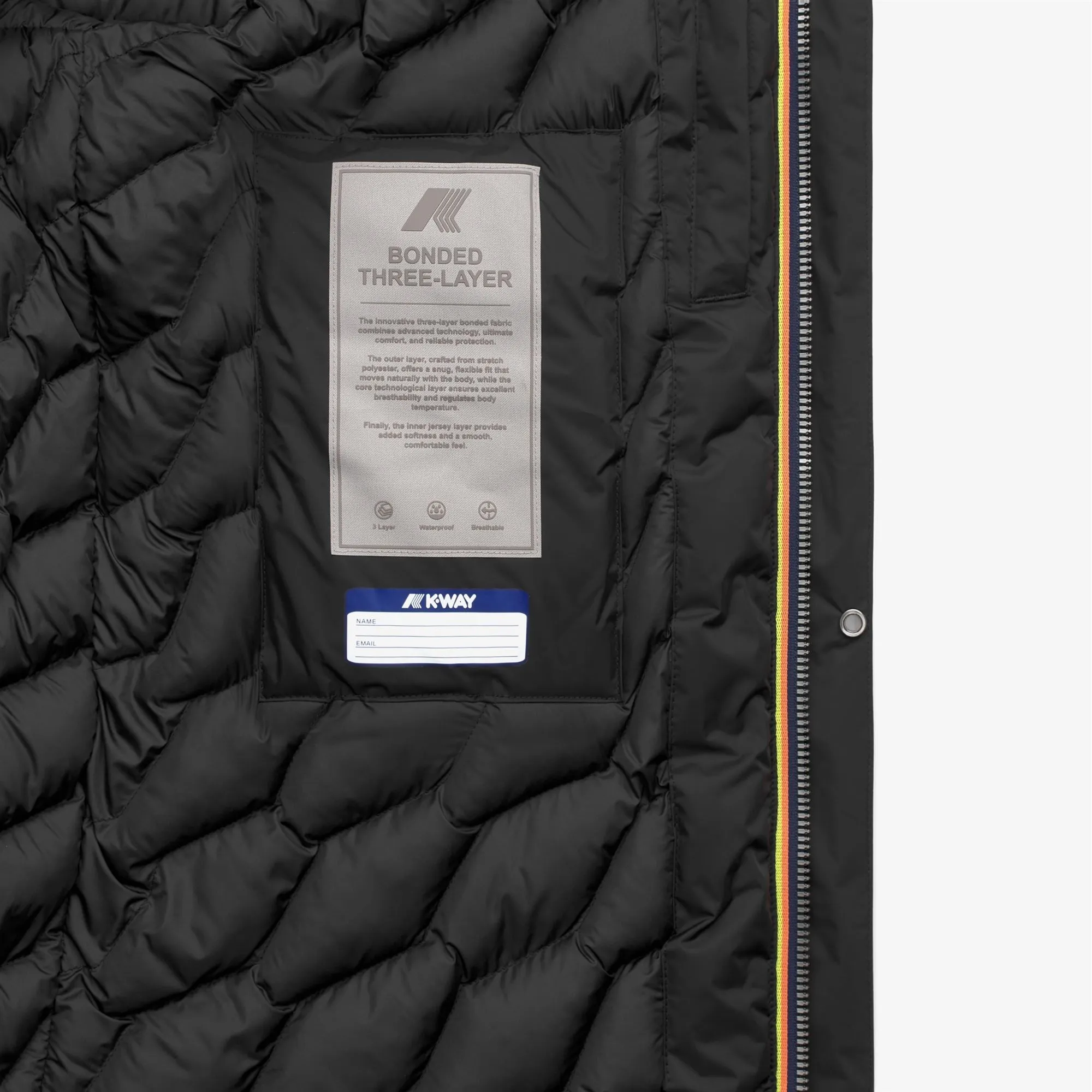 THOMAL BONDED PADDED - Jackets - 3/4 Length - Man - Black Pure-Black Pure sold by K-Way product image thumbnail 4