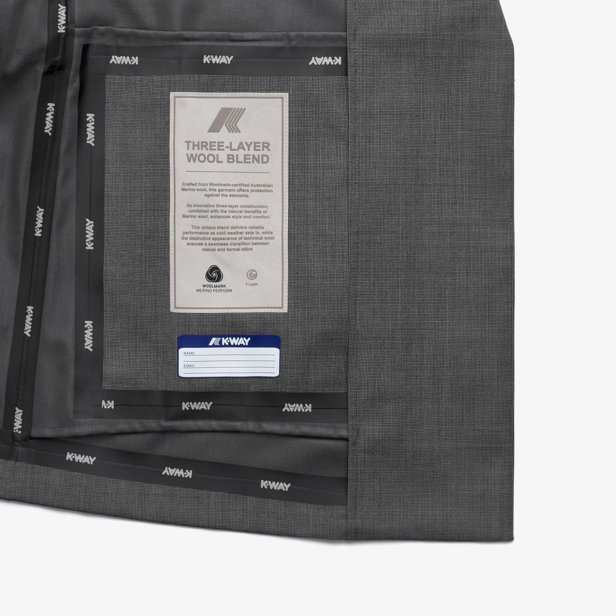 JORY 3L WOOL GRISAILLE - Jackets - Mid - Woman - Grey Shadow Dk GRISAILLE sold by K-Way product image thumbnail 4