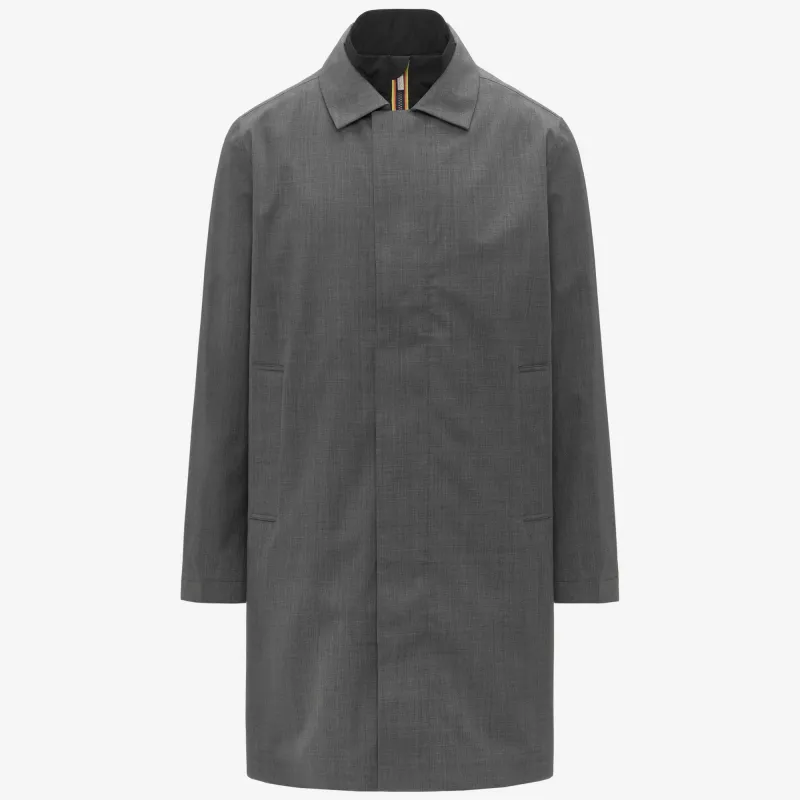 POIROL 3L WOOL - Jackets - 3/4 Length - Man - Grey Shadow Dk GRISAILLE made by K-Way
