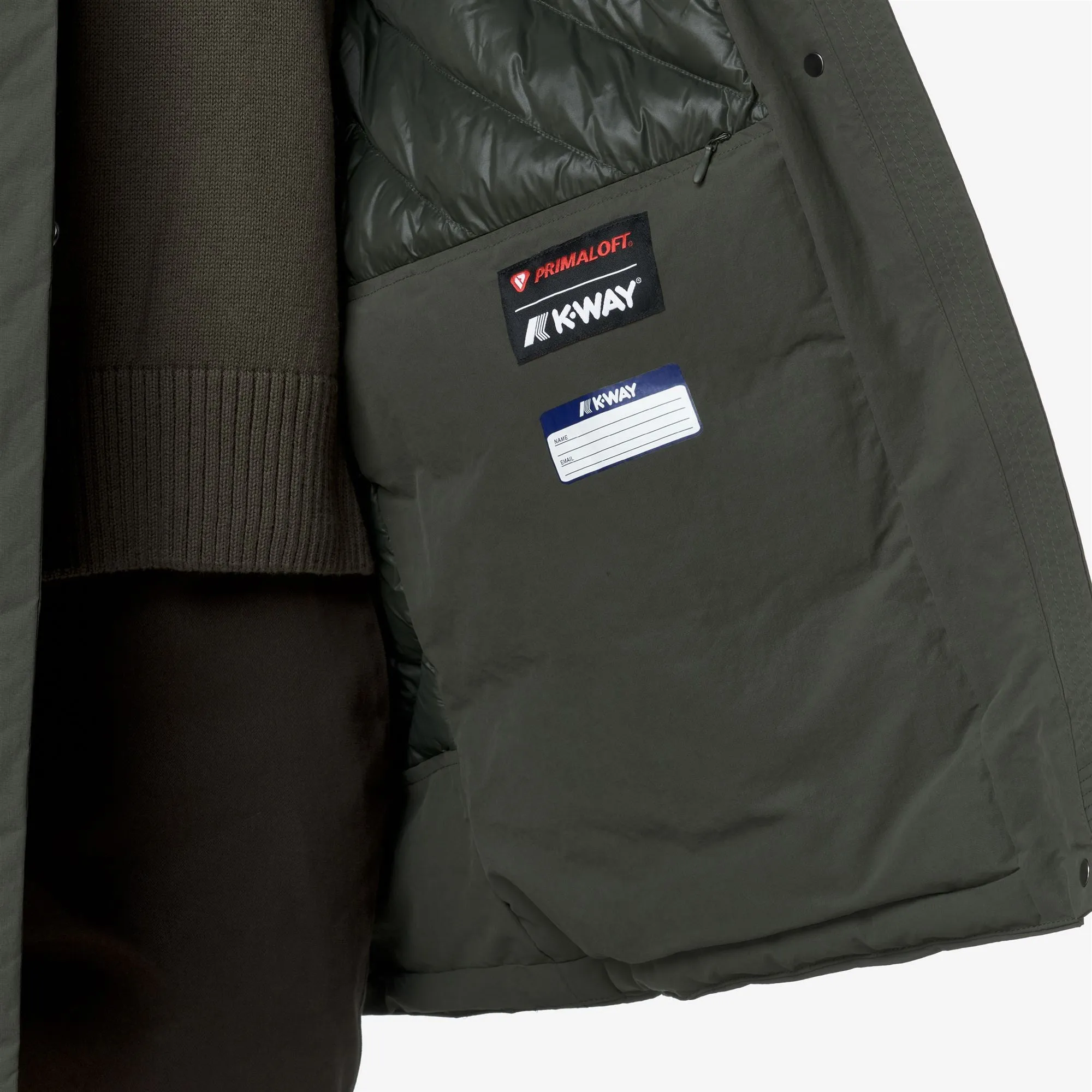 KALIMA WARM COTTON NYLON - Jackets - 3/4 Length - Woman - GREEN BLACKISH sold by K-Way product image thumbnail 3