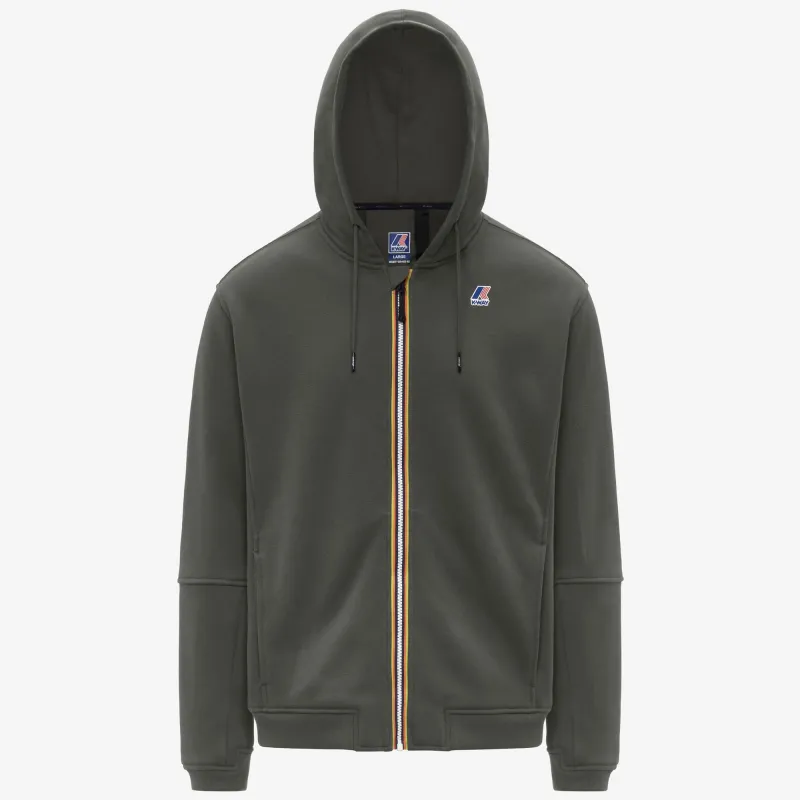 PROSPER BRUSHED PC - Fleece - Hoodie Full Zip - Unisex - GREEN BLACKISH made by K-Way