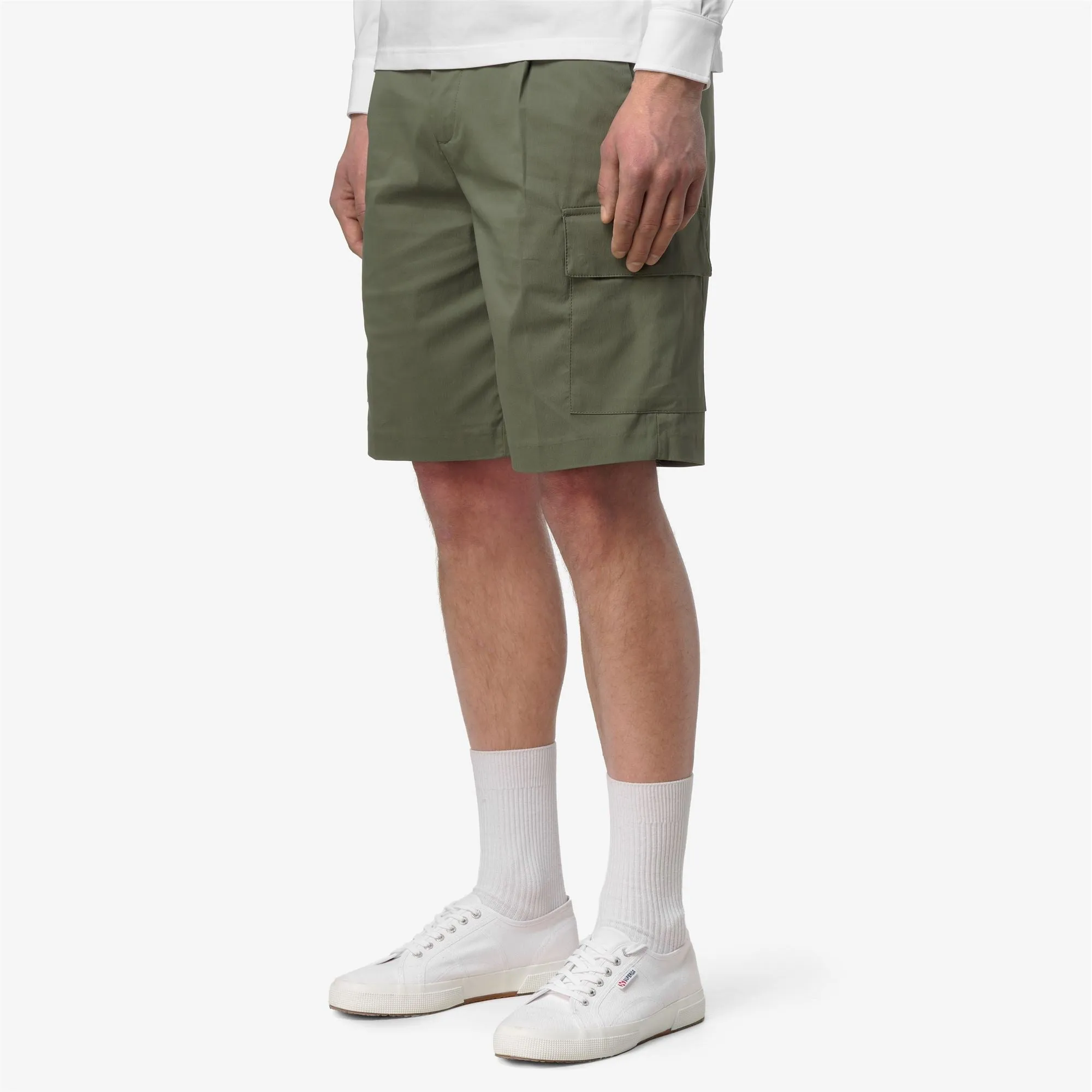 SERJE TWILL TECH - Shorts - Cargo - Man - Green Lichen sold by K-Way product image thumbnail 3