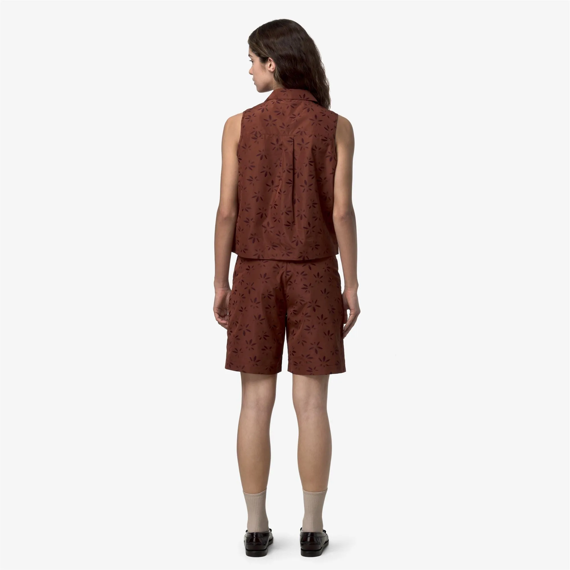 ANTY EMBY JACQUARD - Shirts - Top - Woman - BROWN-VIOLET JACQUARD-Brown Reddish-Violet Burnished sold by K-Way product image thumbnail 4