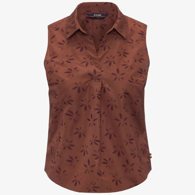 ANTY EMBY JACQUARD - Shirts - Top - Woman - BROWN-VIOLET JACQUARD-Brown Reddish-Violet Burnished made by K-Way