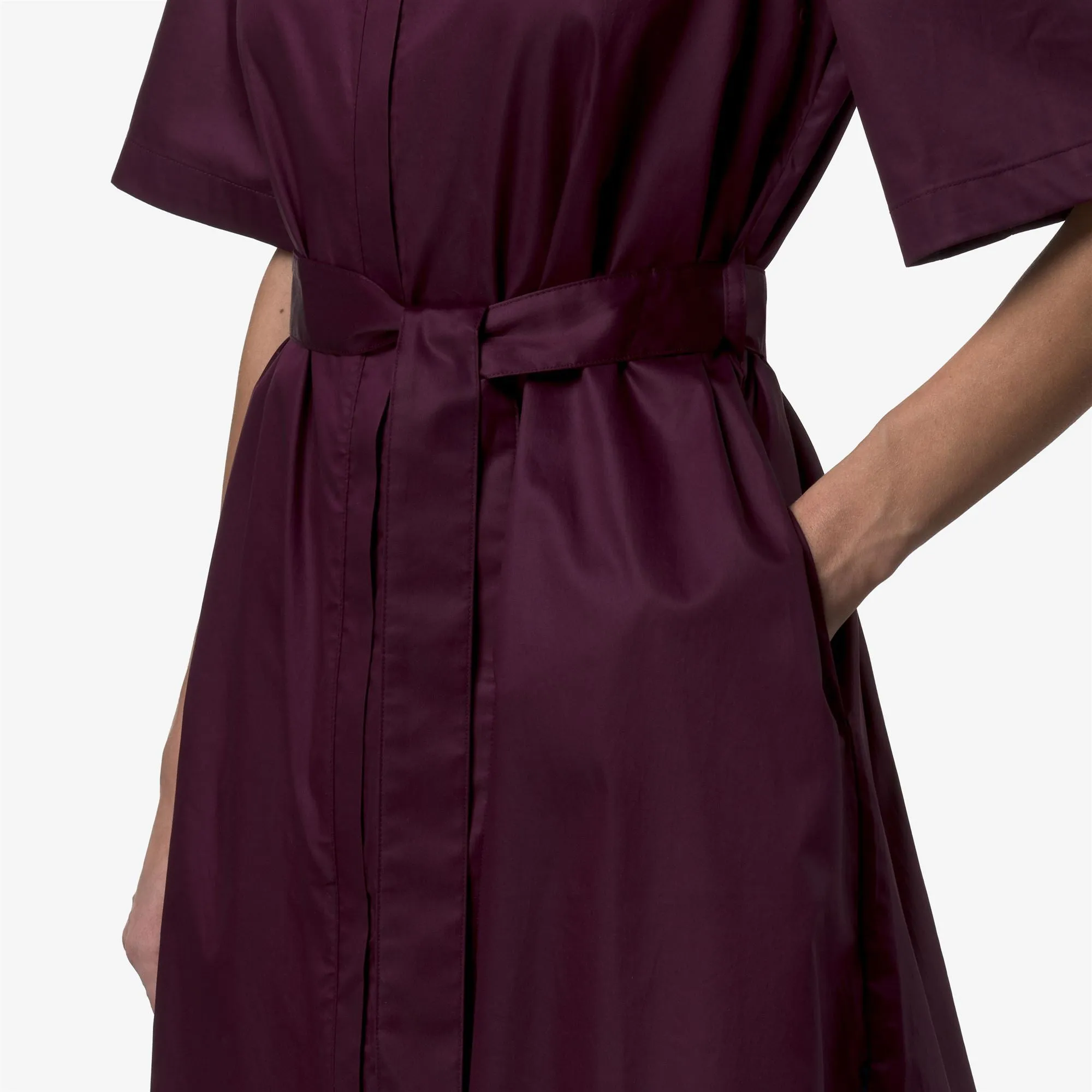 NOUAILLE SHINY COTTON - Dresses - Short - Woman - Violet Mauve Wine sold by K-Way product image thumbnail 5