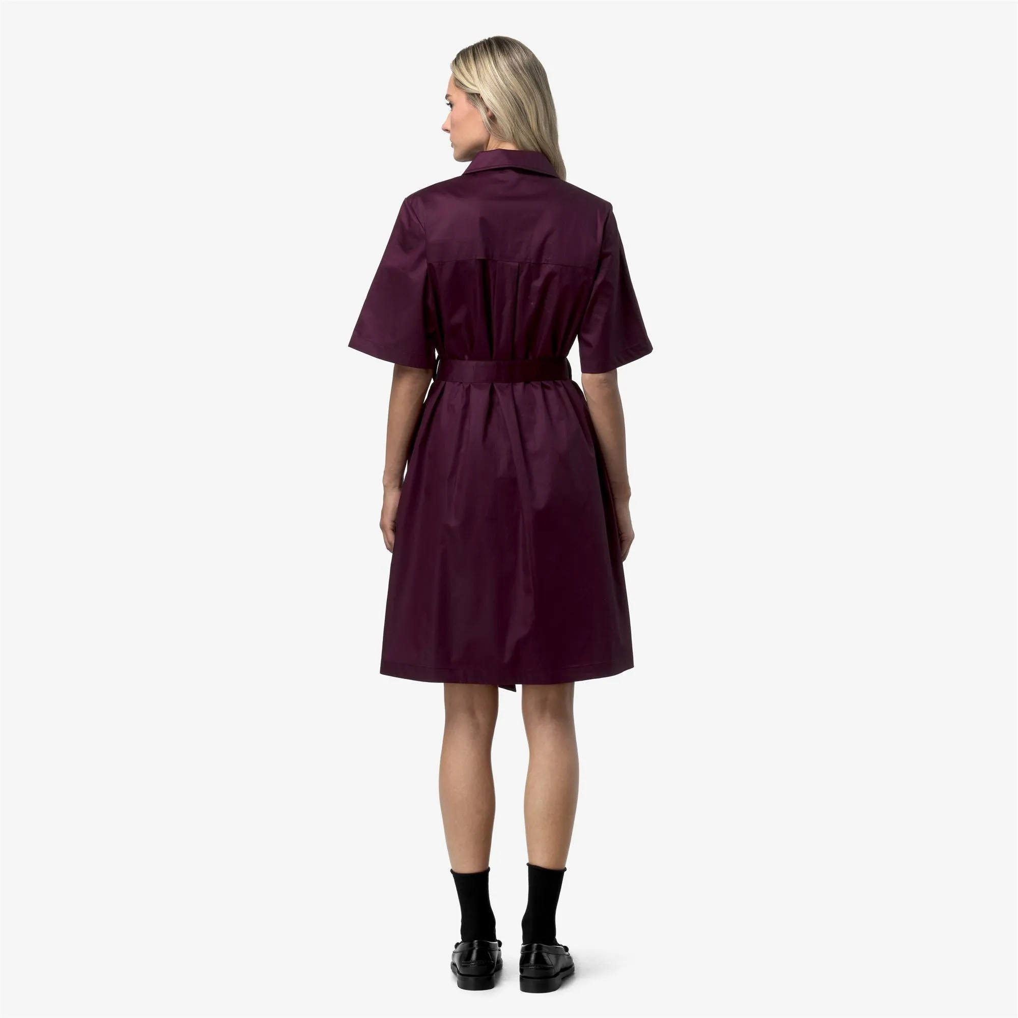NOUAILLE SHINY COTTON - Dresses - Short - Woman - Violet Mauve Wine sold by K-Way product image thumbnail 4