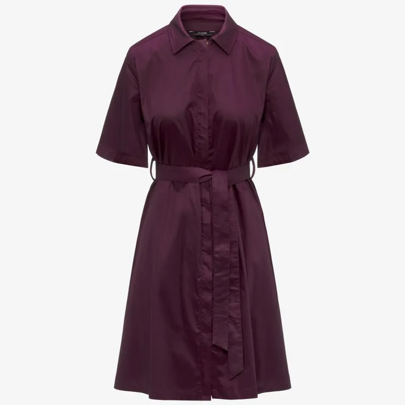 NOUAILLE SHINY COTTON - Dresses - Short - Woman - Violet Mauve Wine made by K-Way