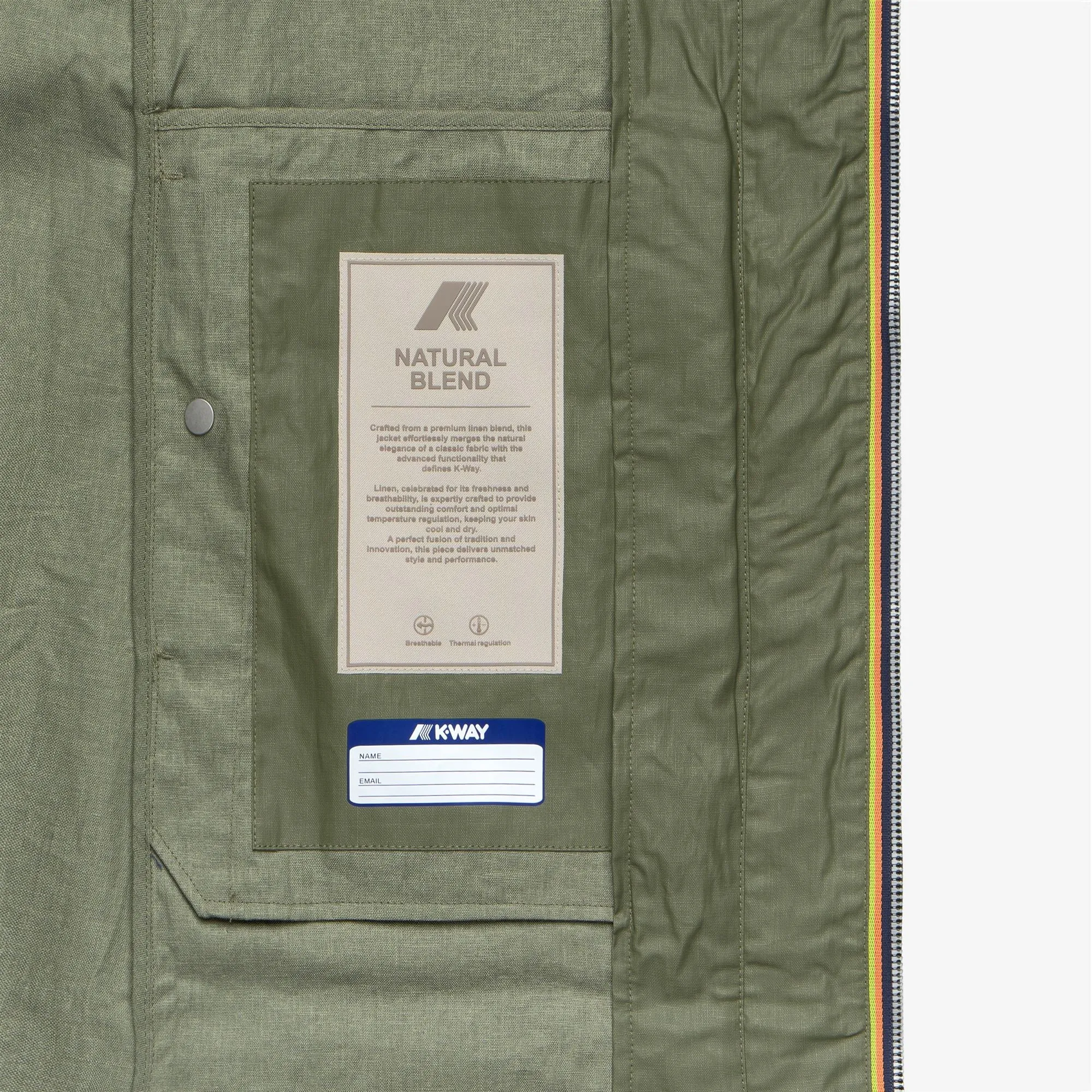 HORIEN NATURAL BLEND - Jackets - Long - Woman - GREEN LICHEN COMBO-Green Lichen sold by K-Way product image thumbnail 2