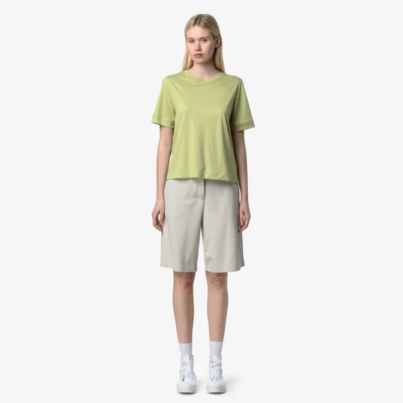 GABILLOU COTTON SILK - T-Shirts & Top - T-Shirt - Woman - Green Dk Lime made by K-Way
