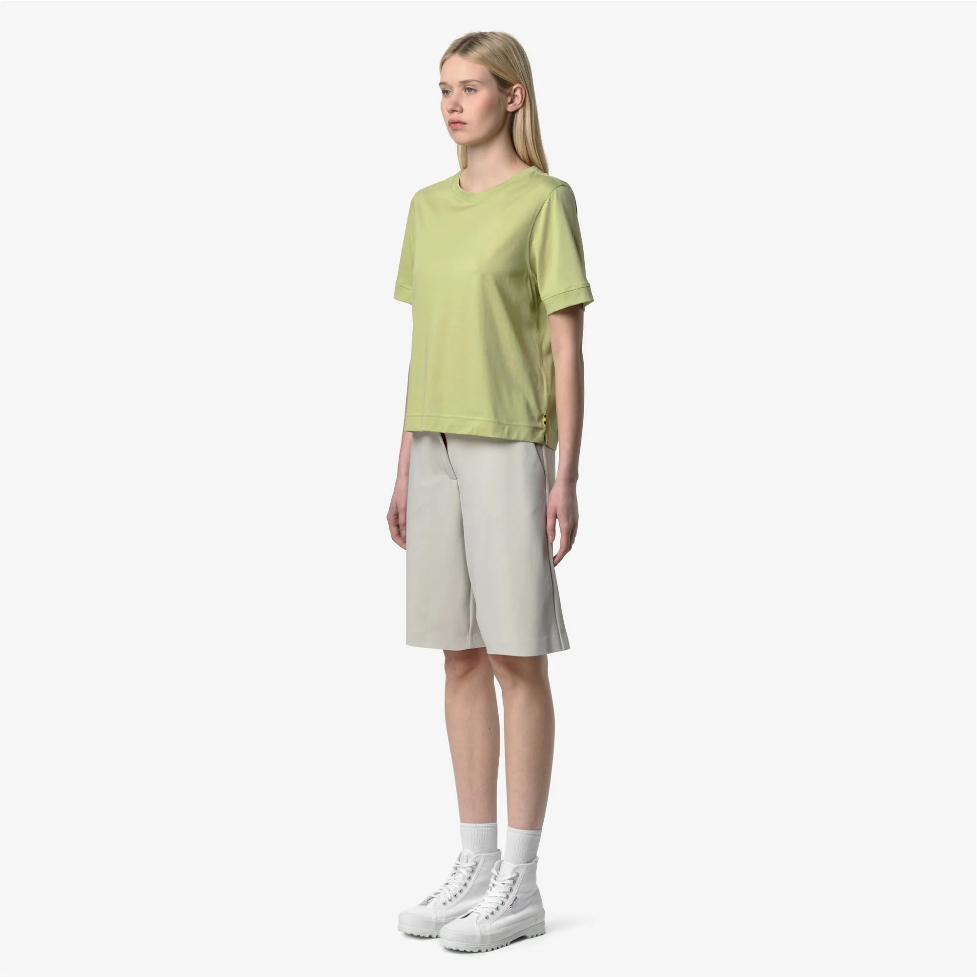 GABILLOU COTTON SILK - T-Shirts & Top - T-Shirt - Woman - Green Dk Lime sold by K-Way product image thumbnail 2