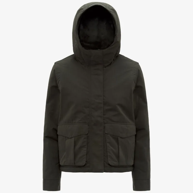 IDELER COTTON FEEL - Jackets - Short - Woman - Green Blackish-Green Blackish FUR made by K-Way