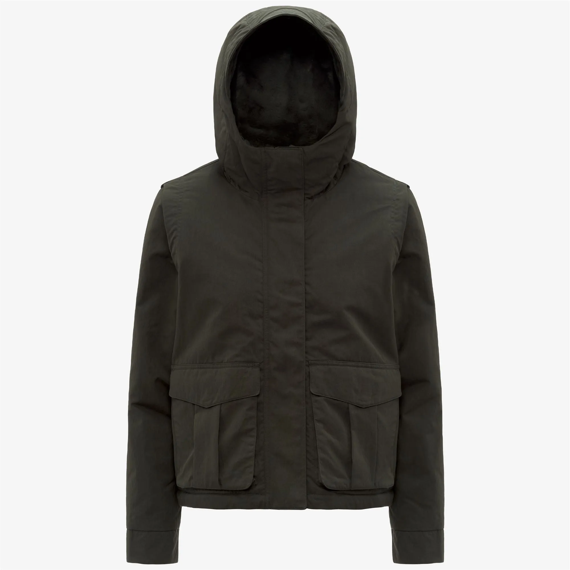 IDELER COTTON FEEL - Jackets - Short - Woman - Green Blackish-Green Blackish FUR sold by K-Way