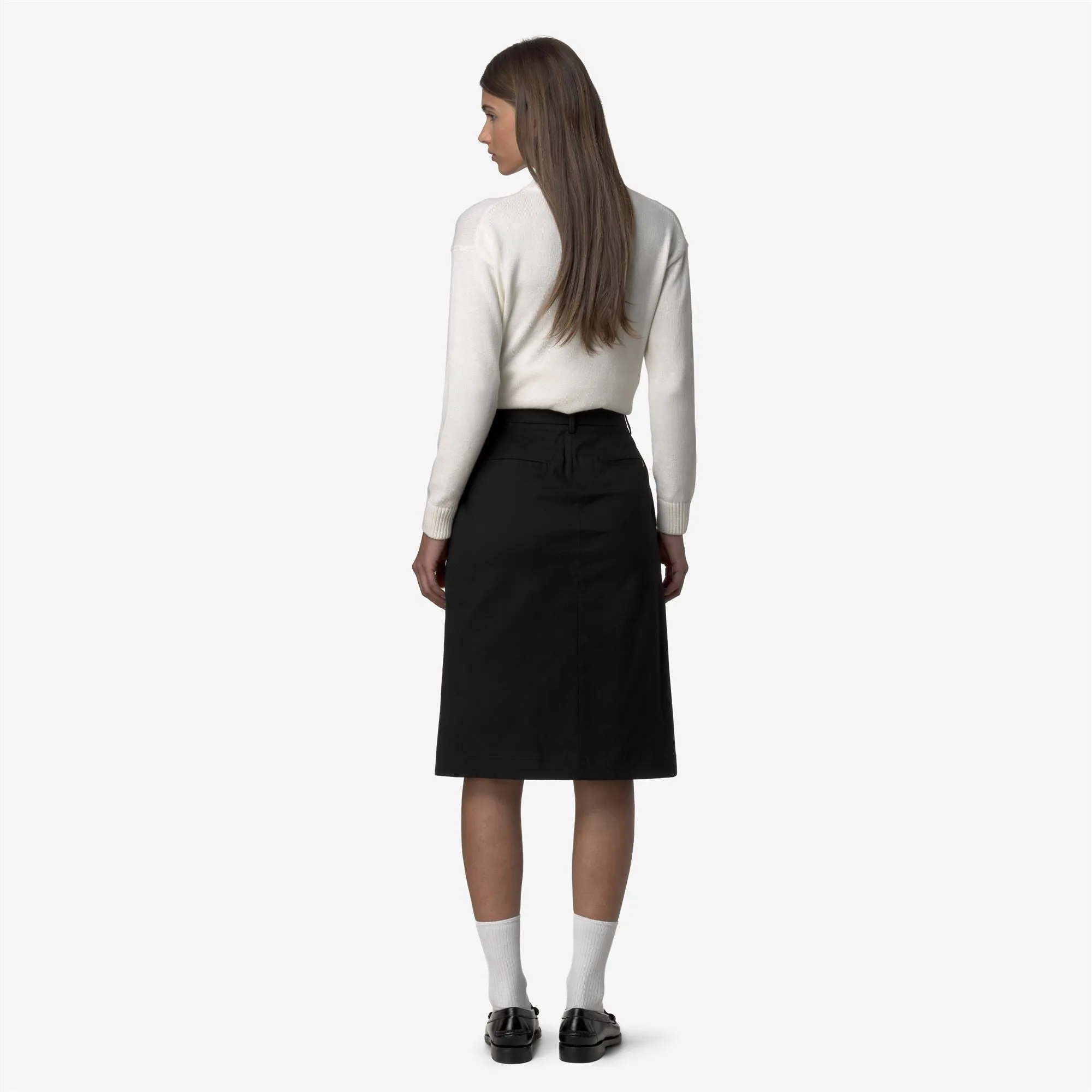 MAEVE TWILL TECH PEACH - Skirts - Longuette - Woman - Black Pure-Black Pure sold by K-Way product image thumbnail 4