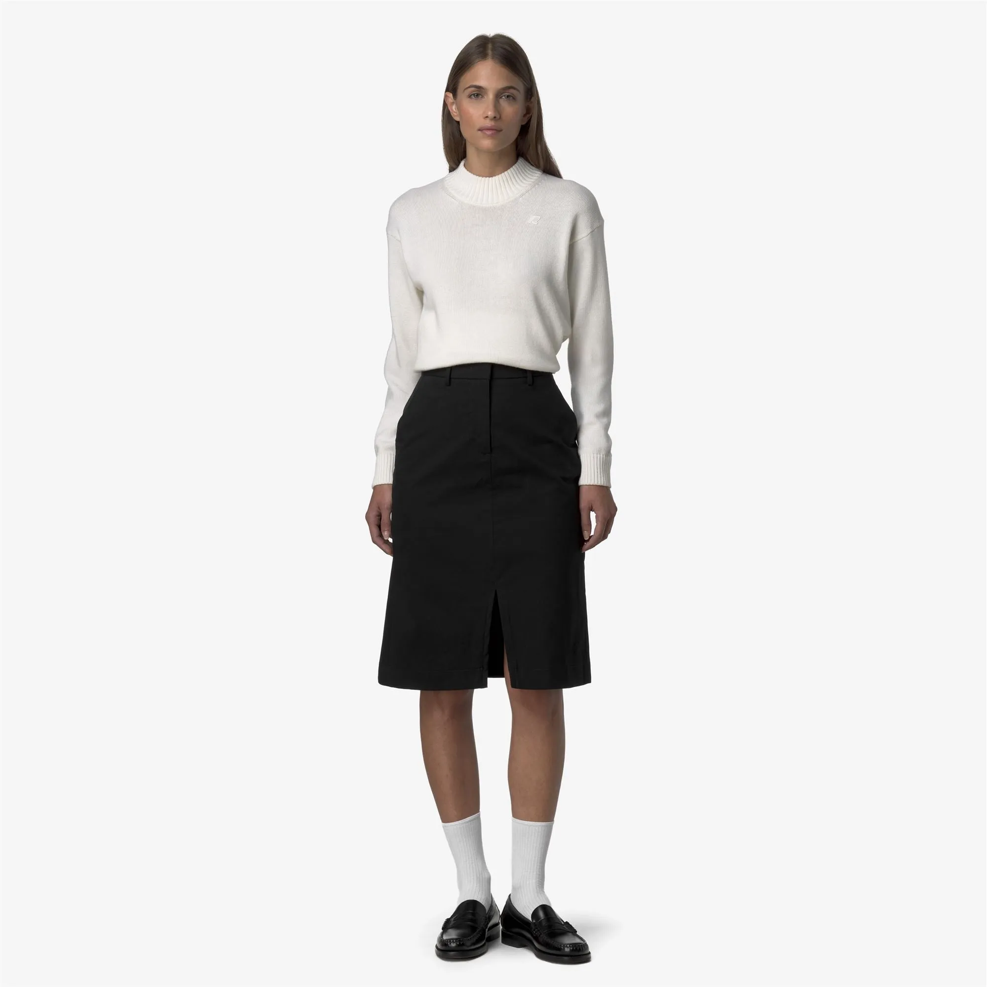 MAEVE TWILL TECH PEACH - Skirts - Longuette - Woman - Black Pure-Black Pure sold by K-Way product image thumbnail 2