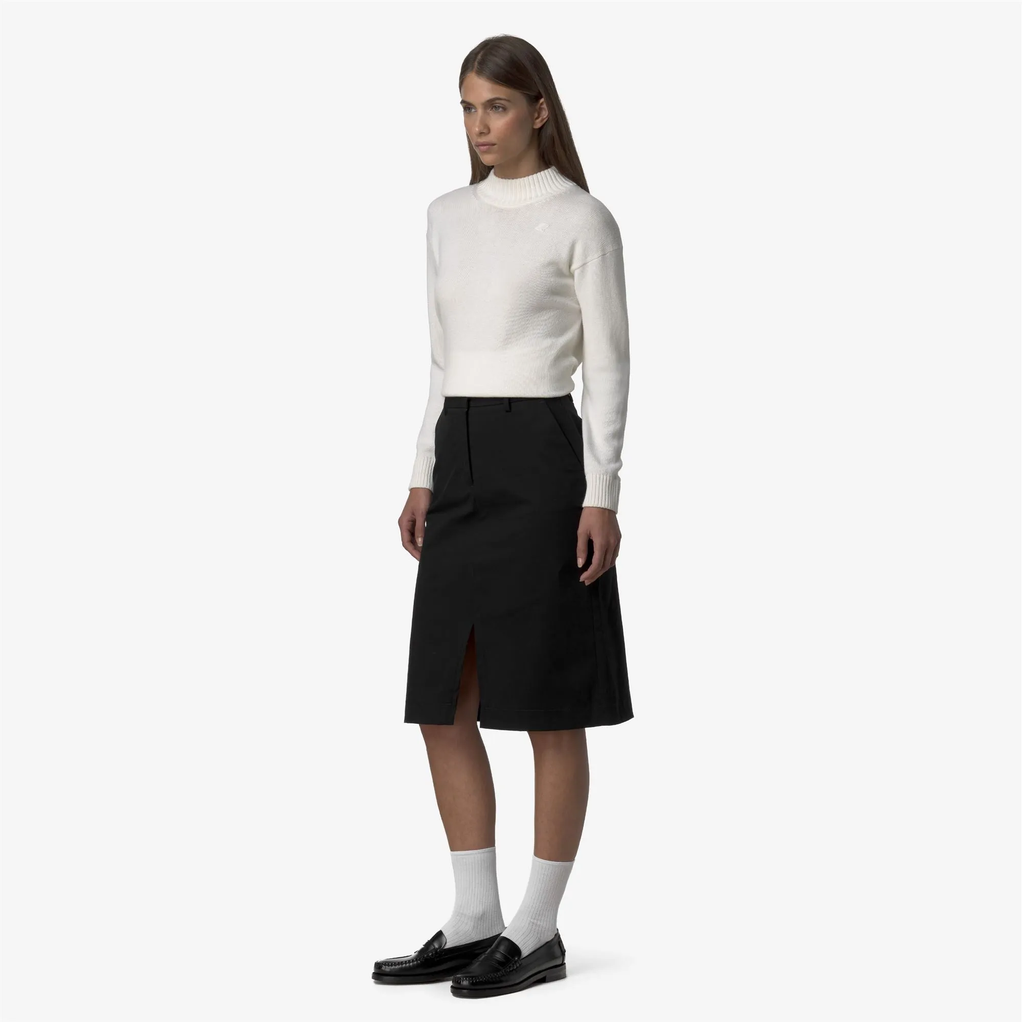 MAEVE TWILL TECH PEACH - Skirts - Longuette - Woman - Black Pure-Black Pure sold by K-Way product image thumbnail 3