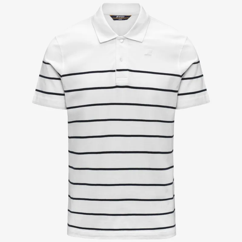 LAYO-FRENCH JERSEY YARN DYED - Polo Shirts - Polo - Man - White-Blue Depth made by K-Way