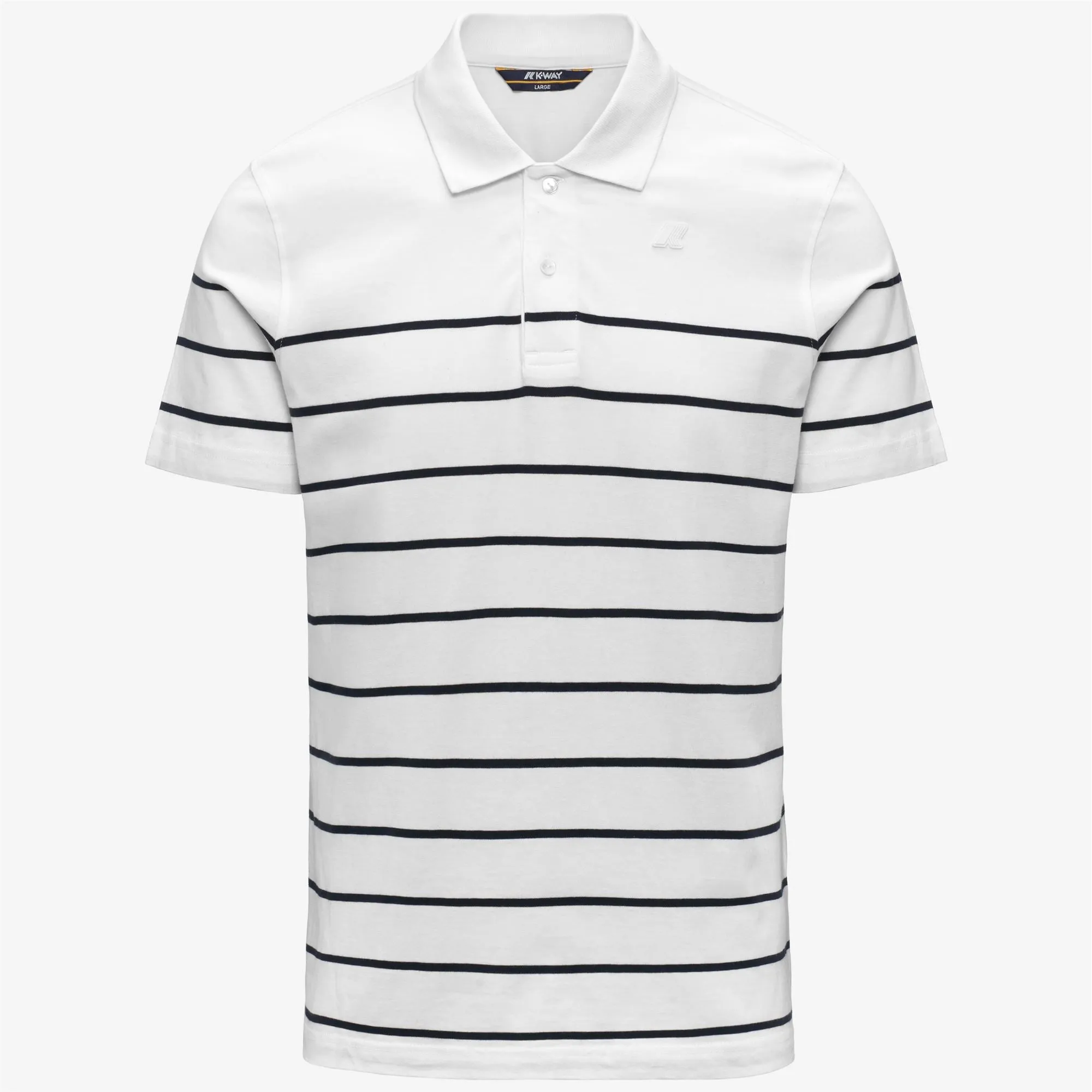 LAYO-FRENCH JERSEY YARN DYED - Polo Shirts - Polo - Man - White-Blue Depth sold by K-Way