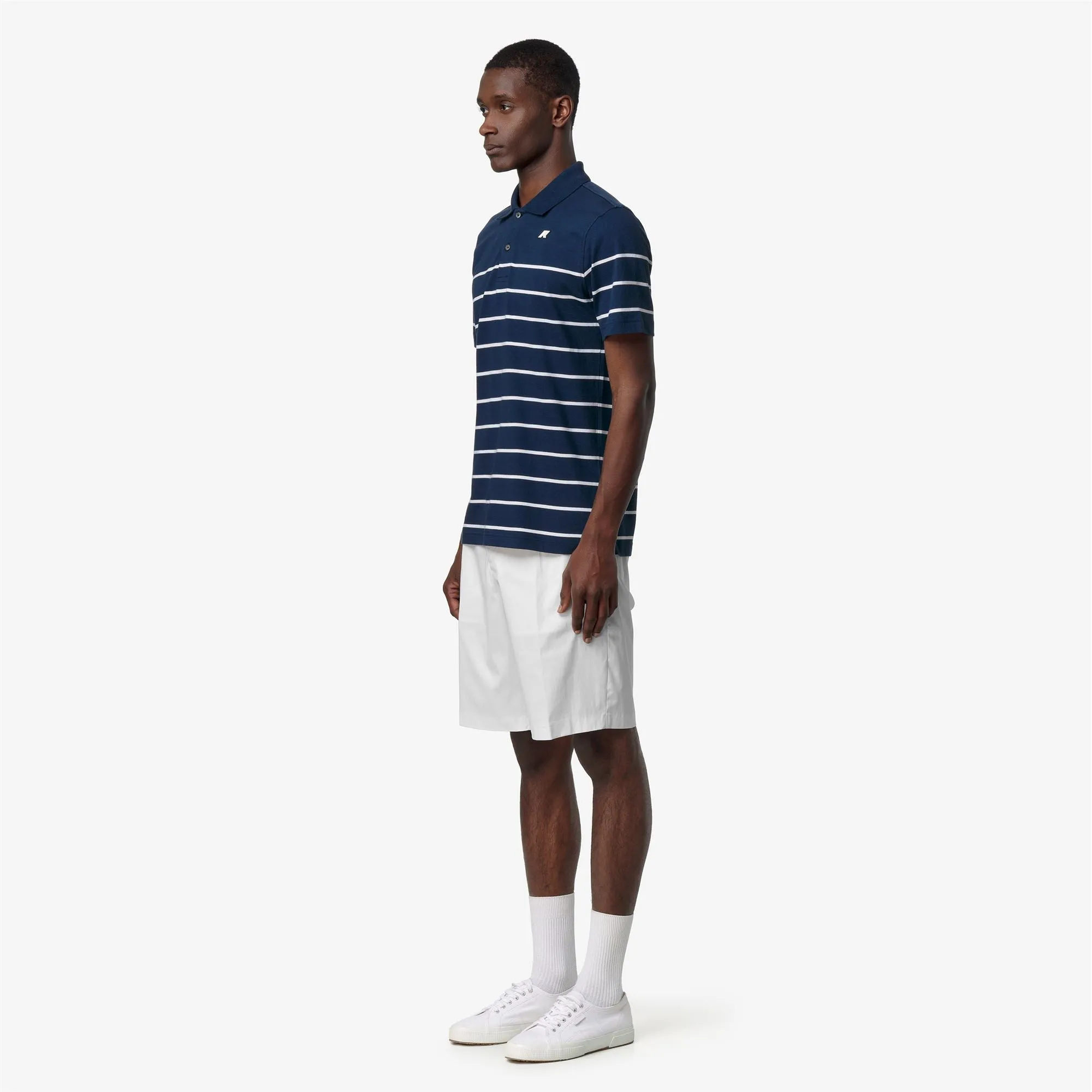 LAYO-FRENCH JERSEY YARN DYED - Polo Shirts - Polo - Man - Blue Insignia-White sold by K-Way product image thumbnail 3