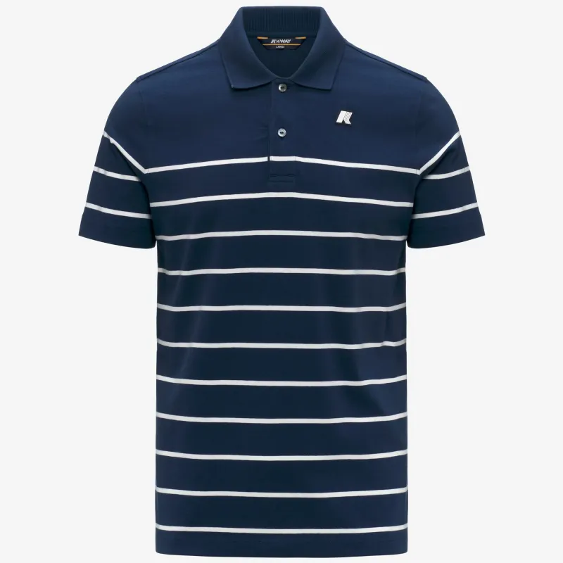 LAYO-FRENCH JERSEY YARN DYED - Polo Shirts - Polo - Man - Blue Insignia-White made by K-Way