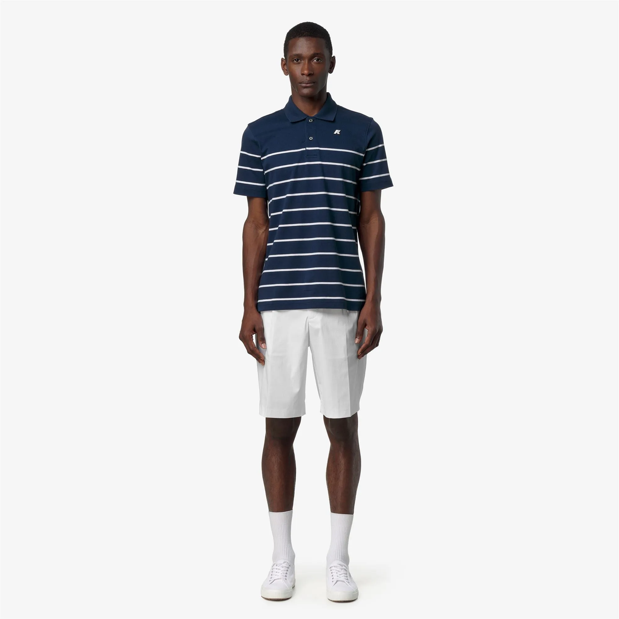 LAYO-FRENCH JERSEY YARN DYED - Polo Shirts - Polo - Man - Blue Insignia-White sold by K-Way product image thumbnail 2