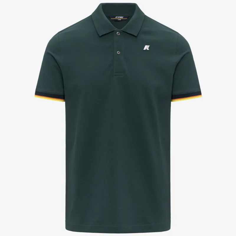 VINCENT PIQUE SLIM - Polo Shirts - Polo - Man - Green Dk Jungle made by K-Way