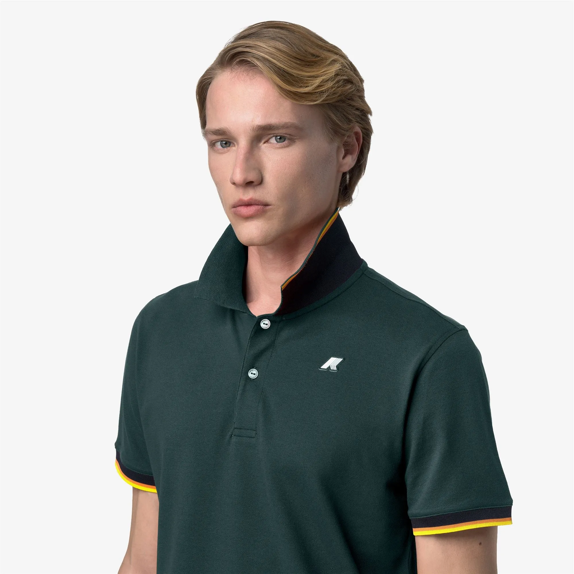 VINCENT PIQUE SLIM - Polo Shirts - Polo - Man - Green Dk Jungle sold by K-Way product image thumbnail 5