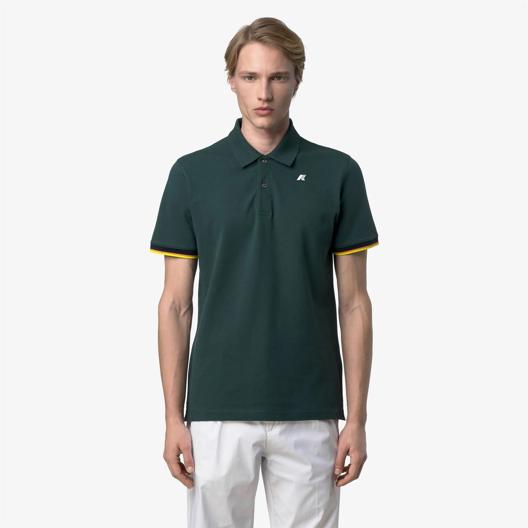 VINCENT PIQUE SLIM - Polo Shirts - Polo - Man - Green Dk Jungle sold by K-Way product image thumbnail 2