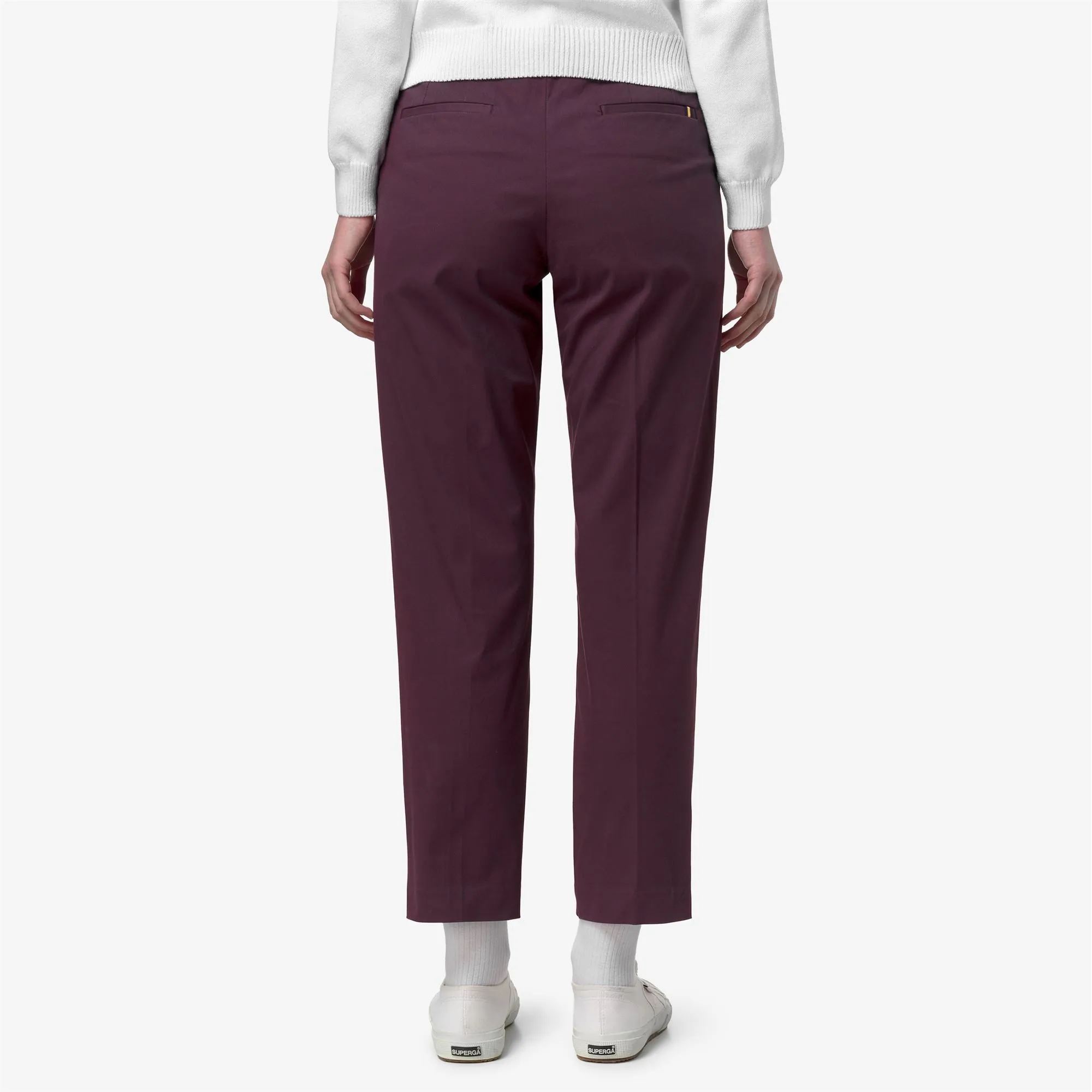 EYRE TWILL TECH PEACH GOLF - Pants - Chino - Woman - Violet Mauve Wine sold by K-Way product image thumbnail 4