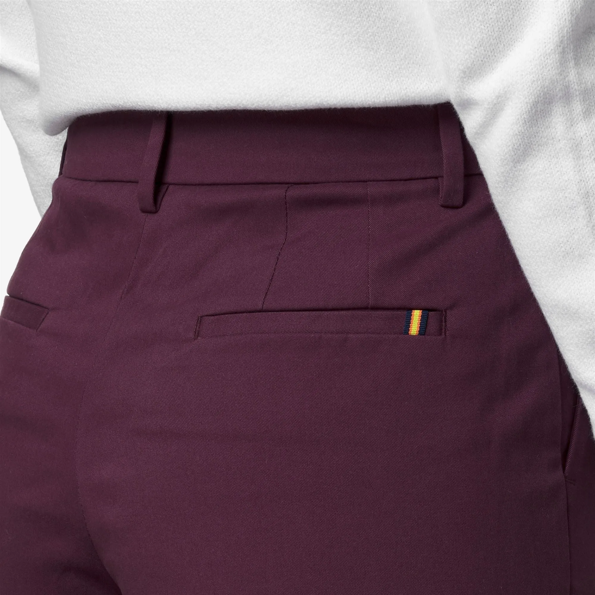 EYRE TWILL TECH PEACH GOLF - Pants - Chino - Woman - Violet Mauve Wine sold by K-Way product image thumbnail 5