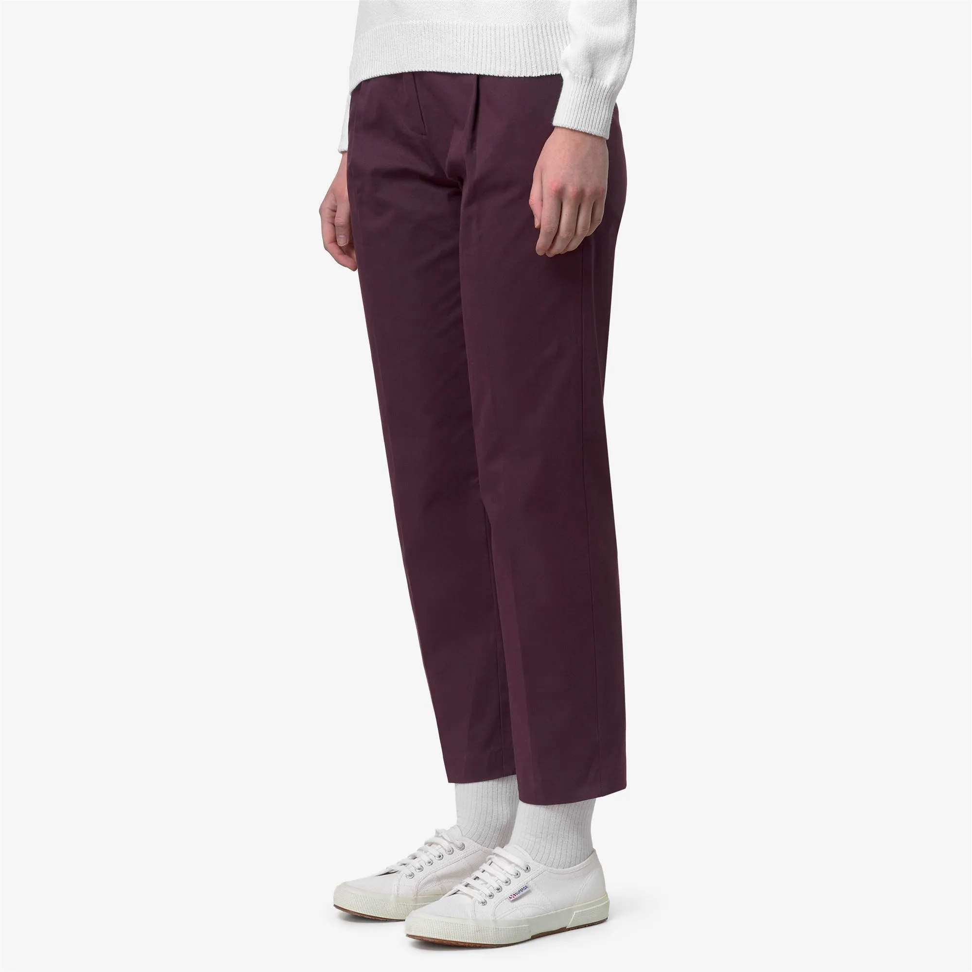 EYRE TWILL TECH PEACH GOLF - Pants - Chino - Woman - Violet Mauve Wine sold by K-Way product image thumbnail 3