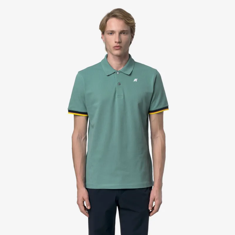 VINCENT PIQUE SLIM - Polo Shirts - Polo - Man - Green Mine made by K-Way