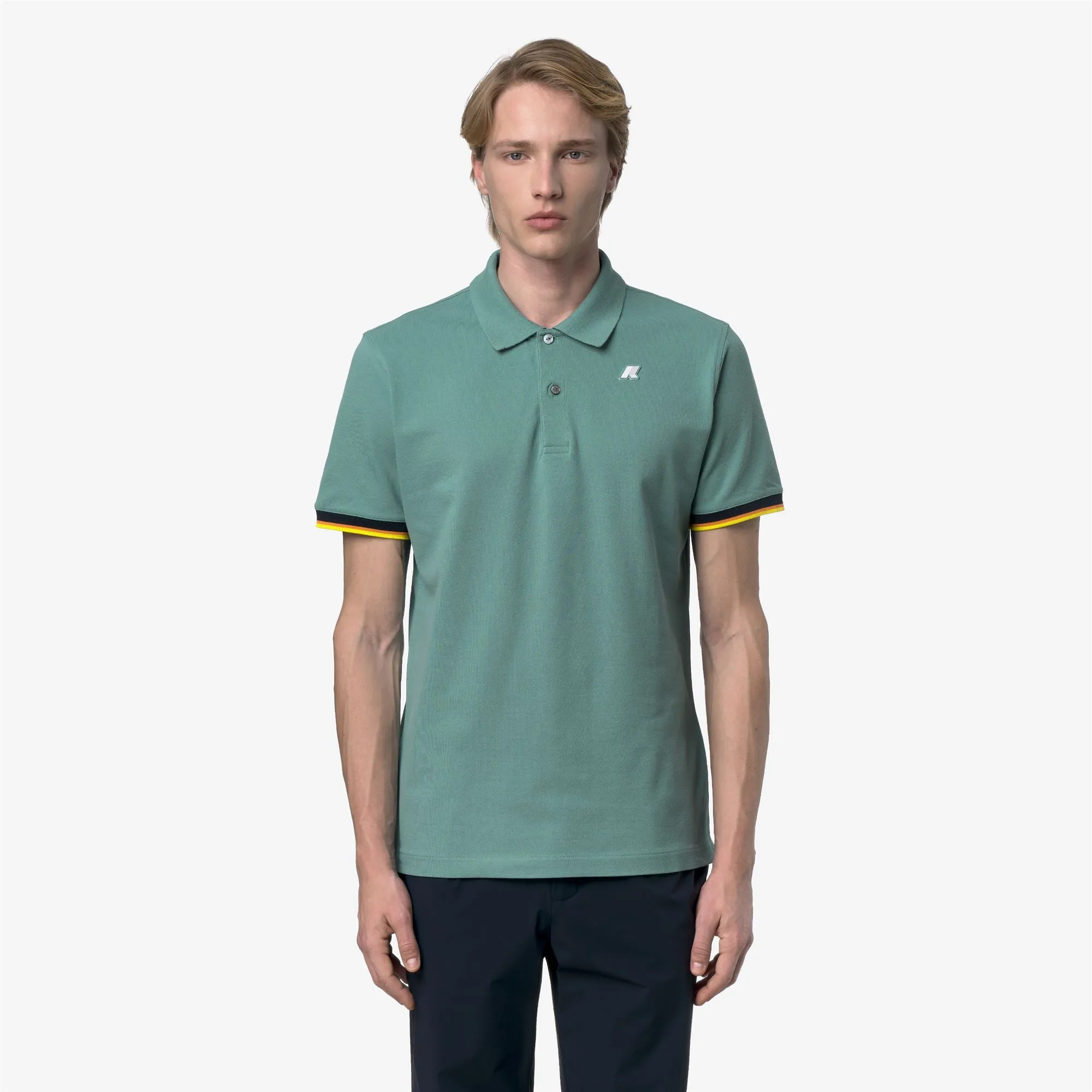 VINCENT PIQUE SLIM - Polo Shirts - Polo - Man - Green Mine sold by K-Way